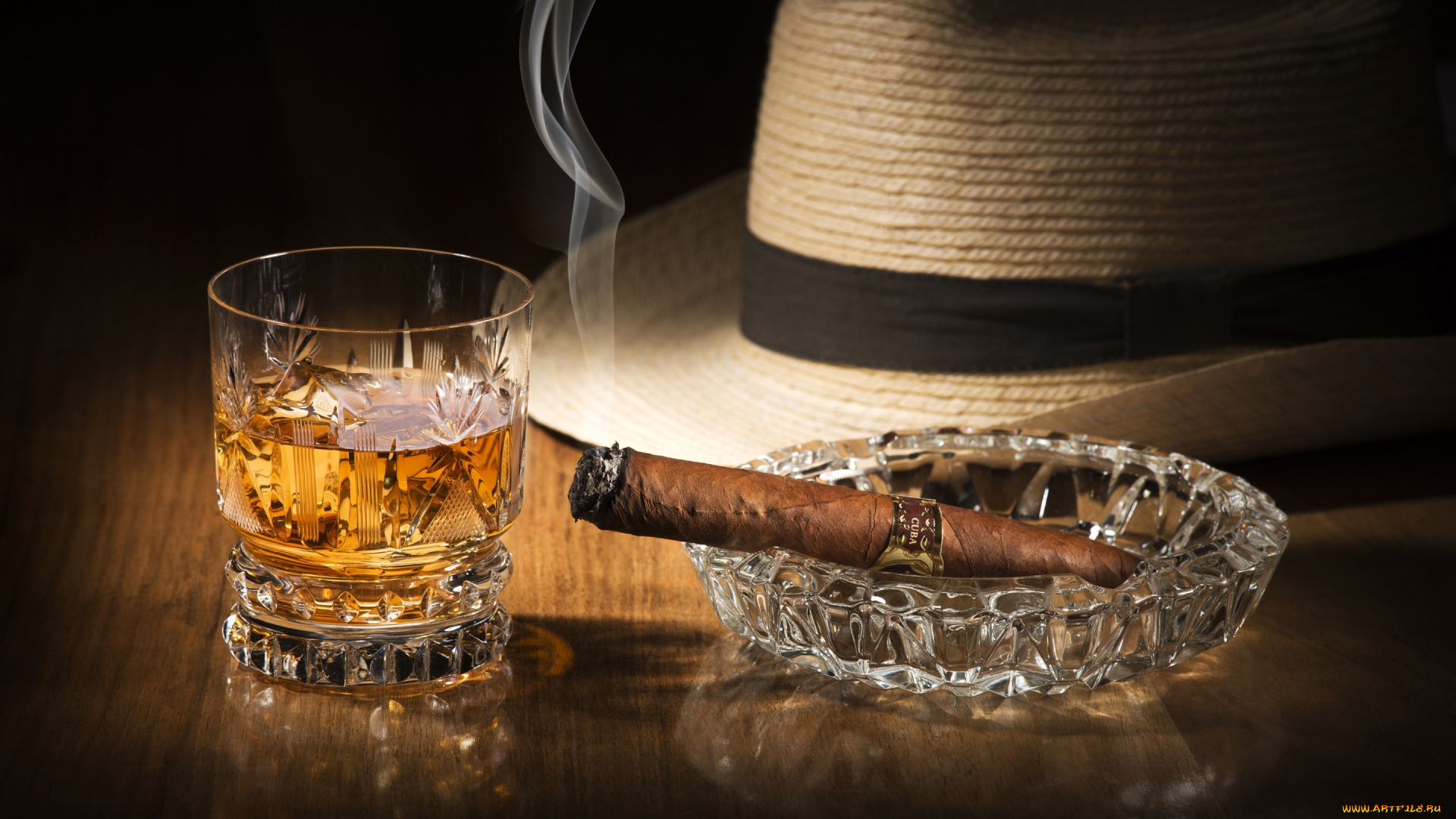 еда, напитки, стакан, виски, сигара, дым, шляпа, напиток, алкоголь