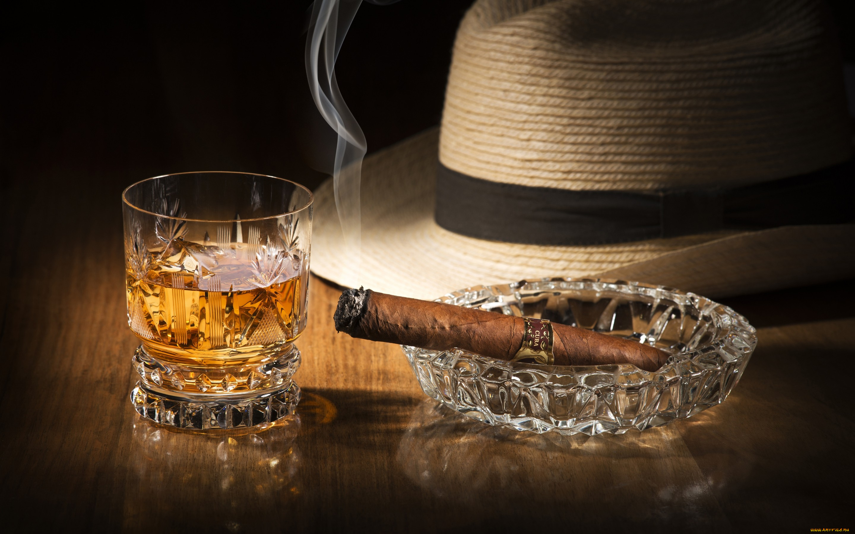 еда, напитки, стакан, виски, сигара, дым, шляпа, напиток, алкоголь