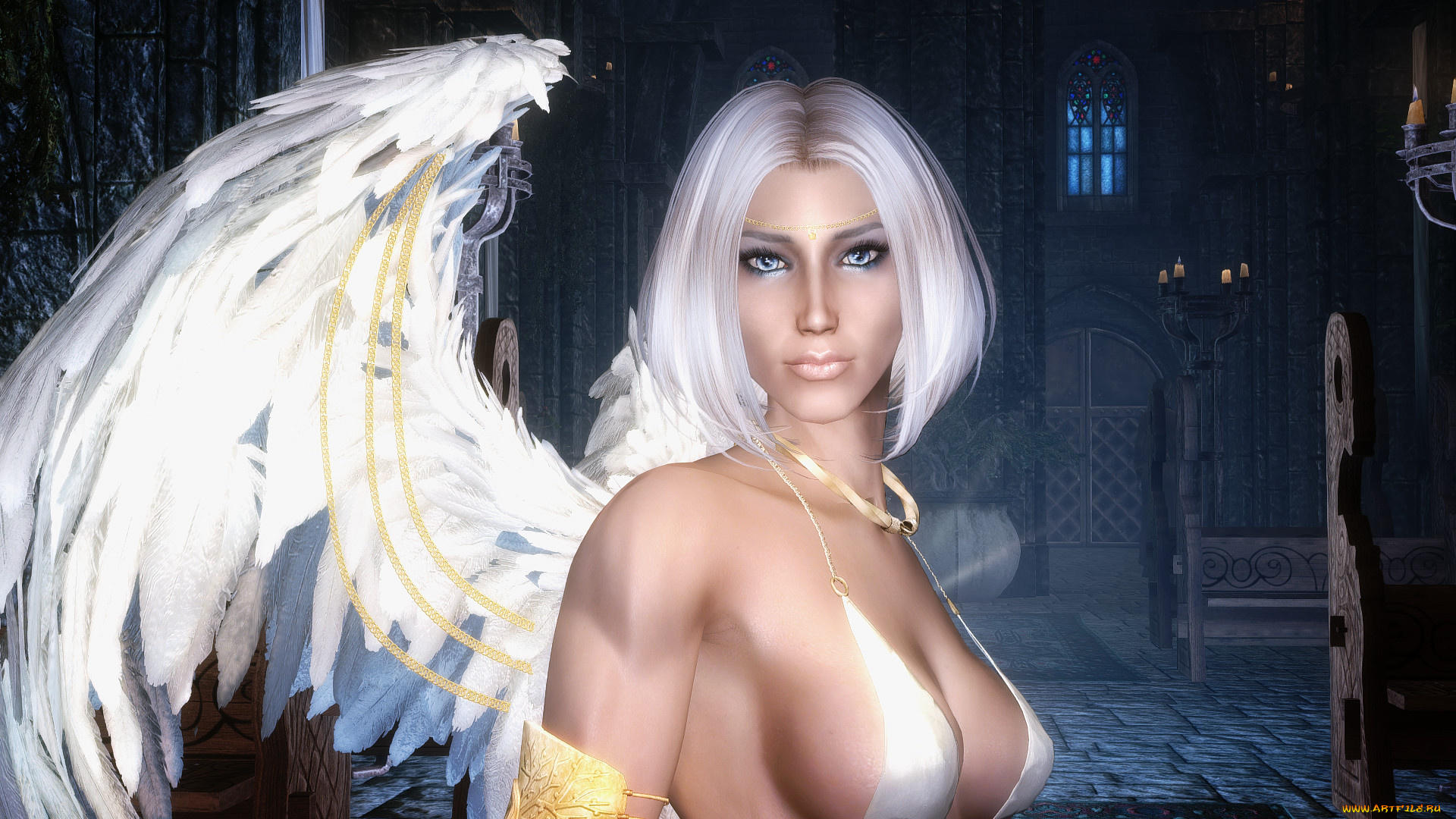 3д, графика, ангел, , angel, ангел, фон, взгляд, девушка