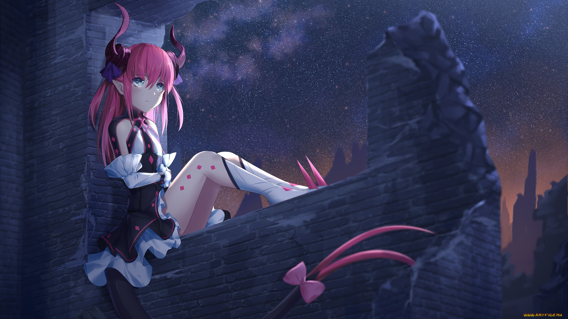 аниме, fate, stay, night, девушка, взгляд, фон