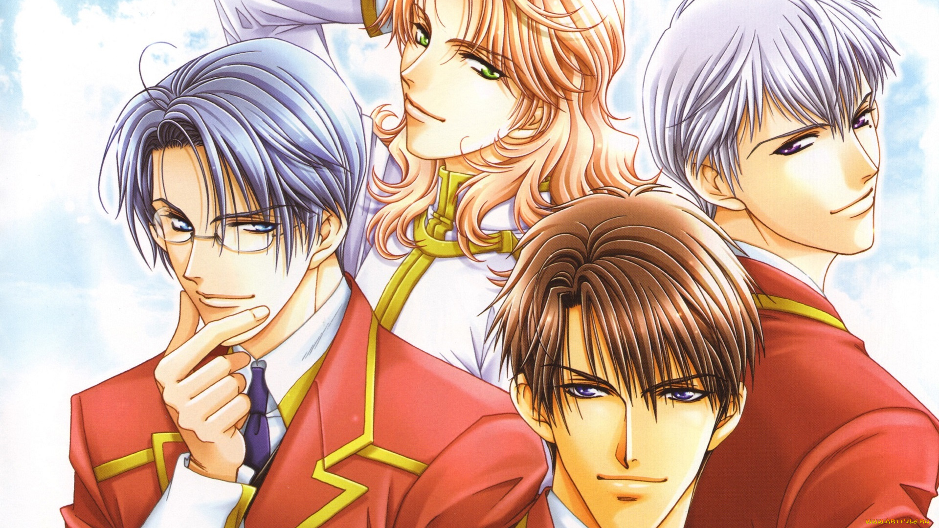 аниме, gakuen, heaven, парни, сёнен-ай, райская, школа