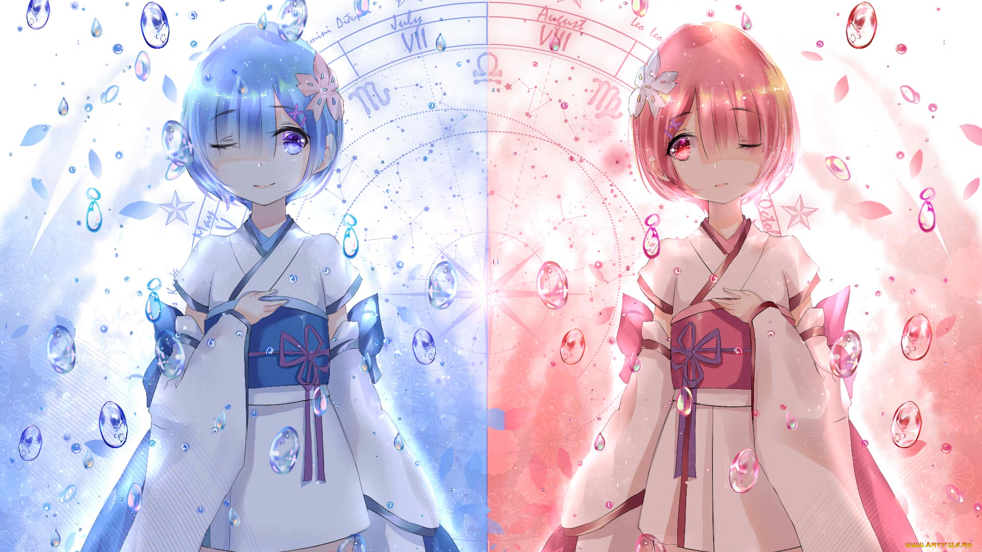 аниме, re, , zero, kara, hajimeru, isekai, seikatsu, фон, взгляд, девушки