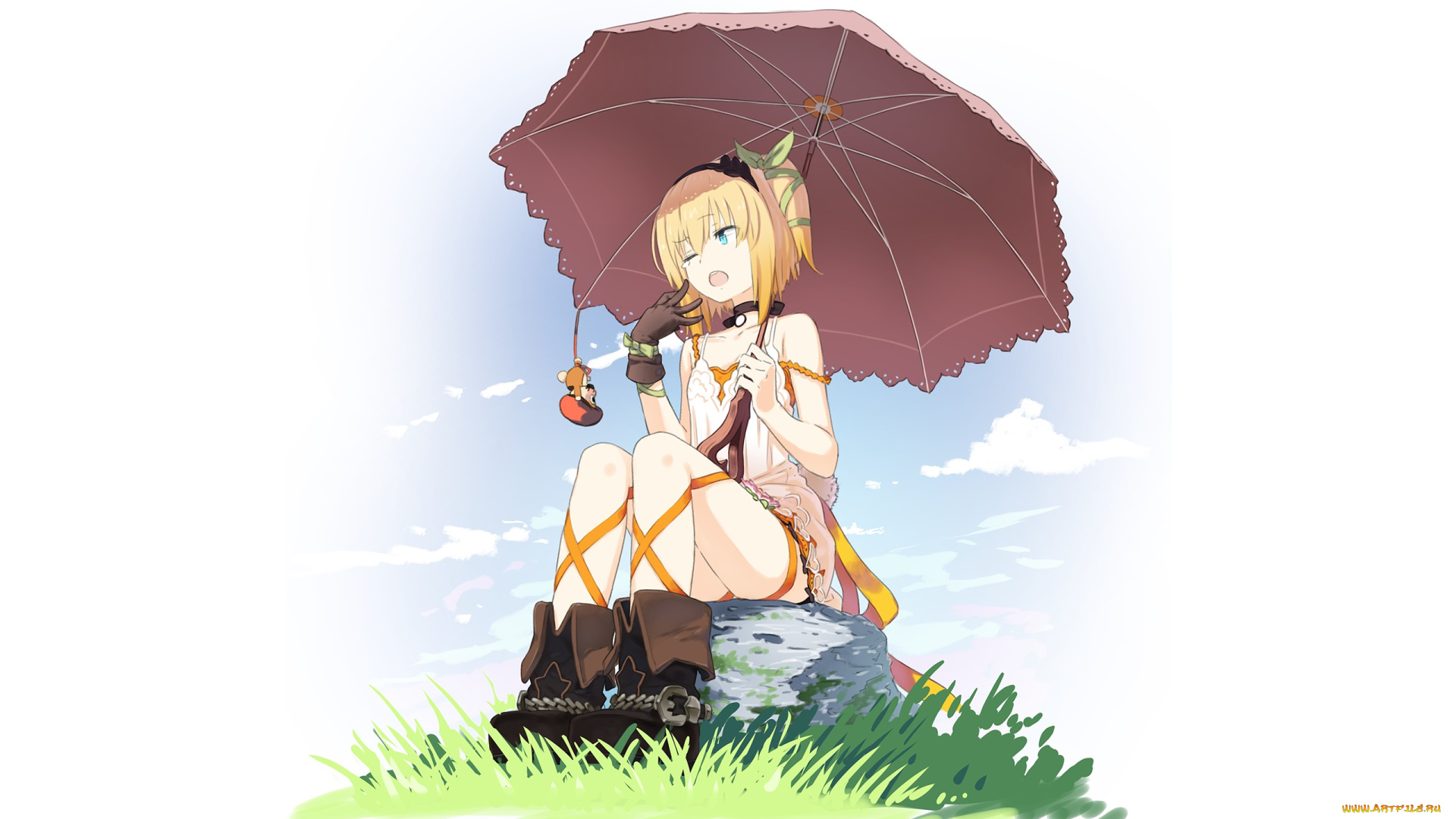 аниме, tales, of, zestiria, девушка, взгляд, фон