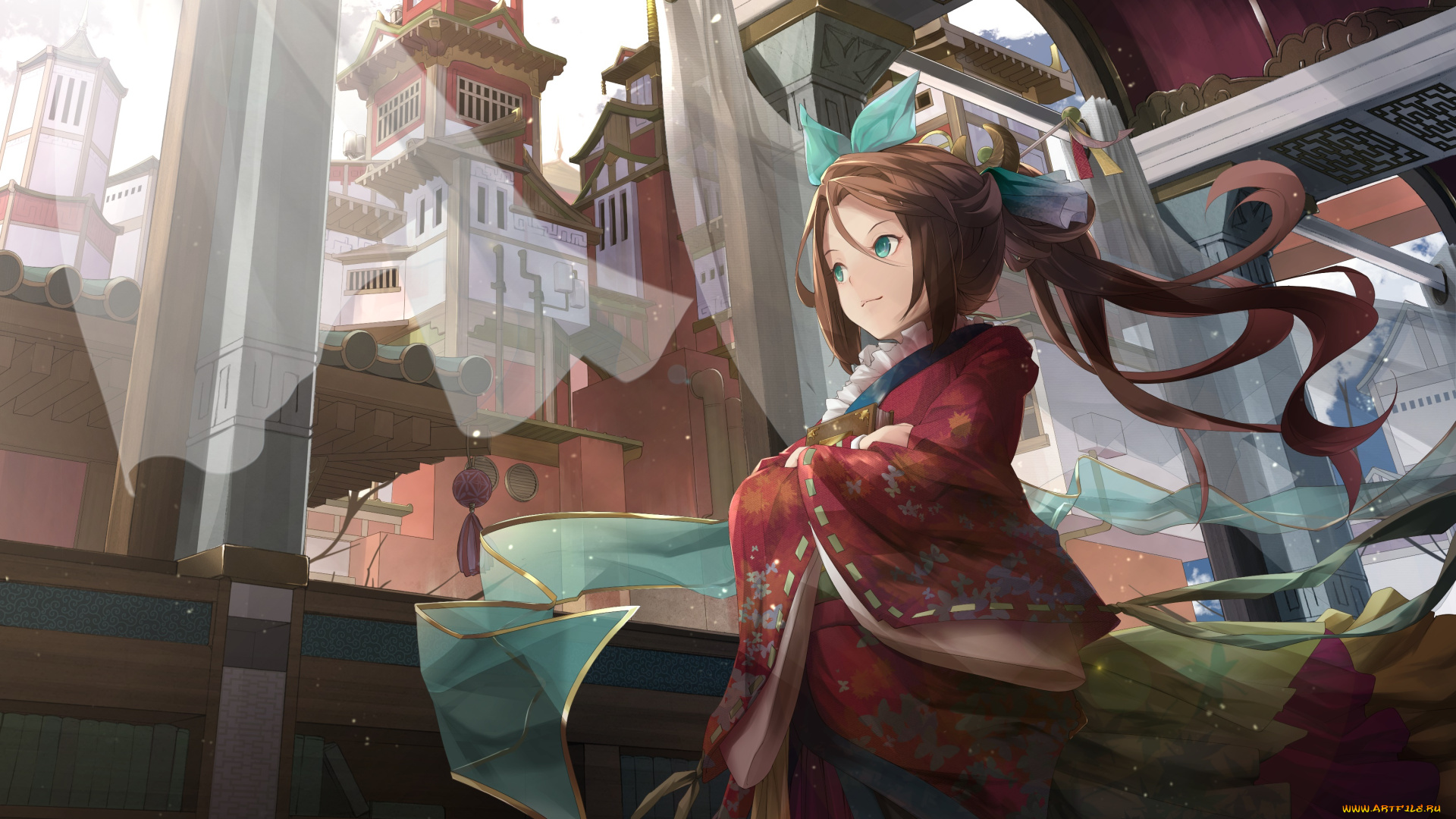 аниме, unknown, , другое, девушка, фон, взгляд