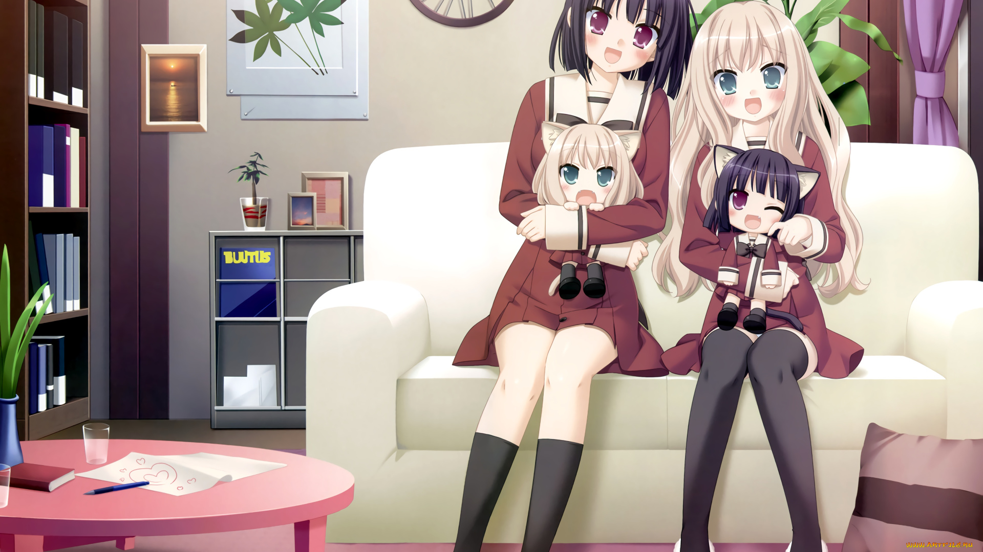 аниме, unknown, , другое, девушки, sono, hanabira, ni, kuchizuke, wo