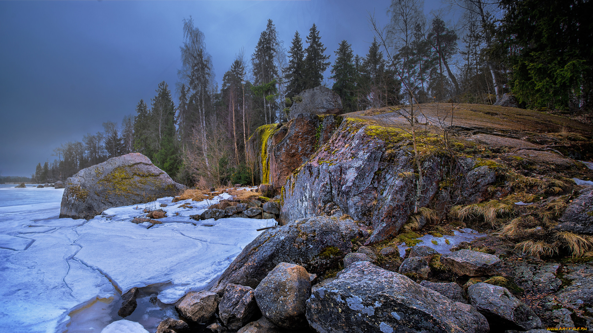 природа, зима, снег