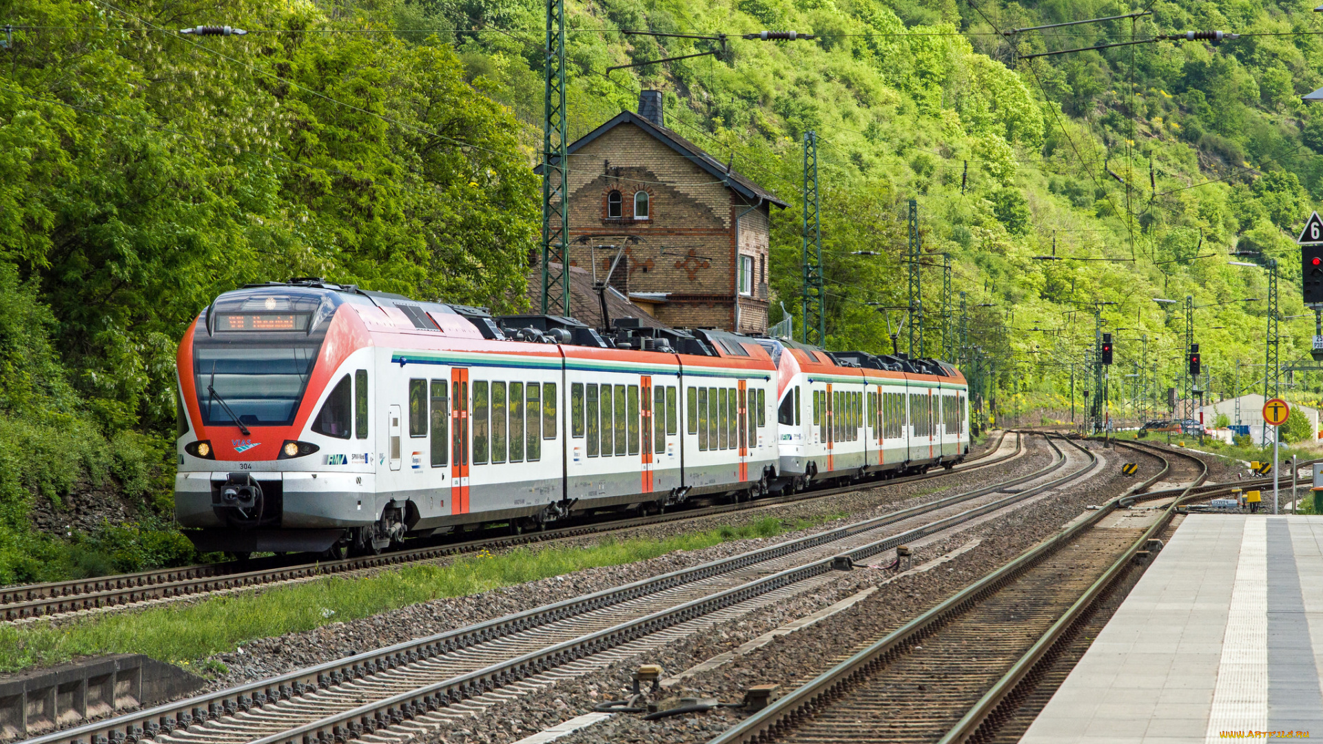 техника, поезда, локомотив, рельсы, состав