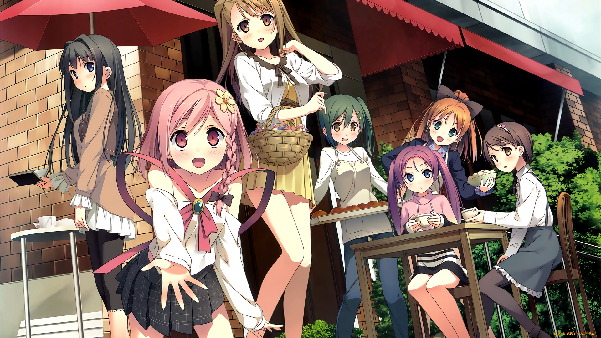 your, diary, аниме, kantoku, , artbook, девушки, взгляд, фон