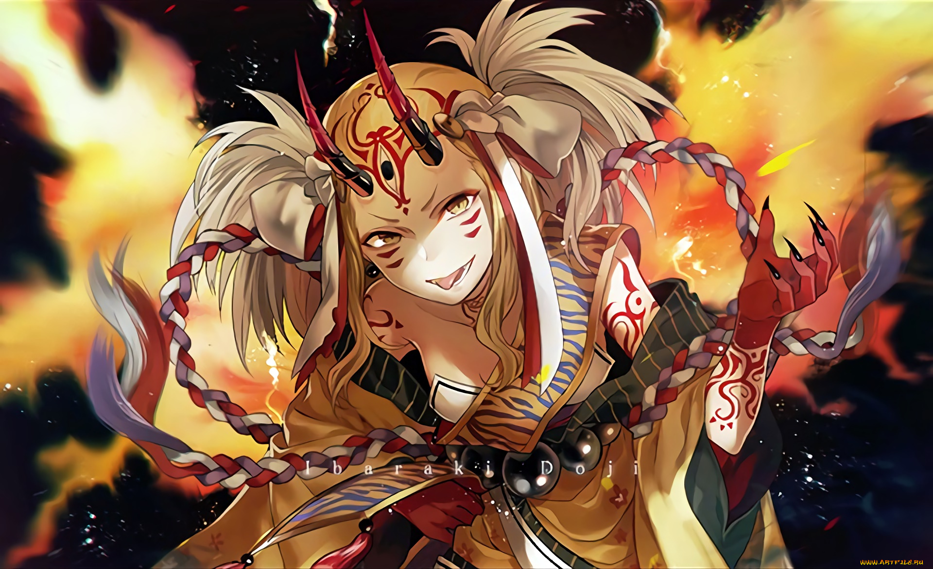 аниме, fate, stay, night, девушка, взгляд, фон