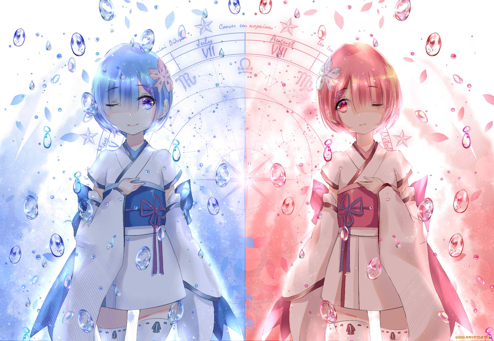 аниме, re, , zero, kara, hajimeru, isekai, seikatsu, фон, взгляд, девушки