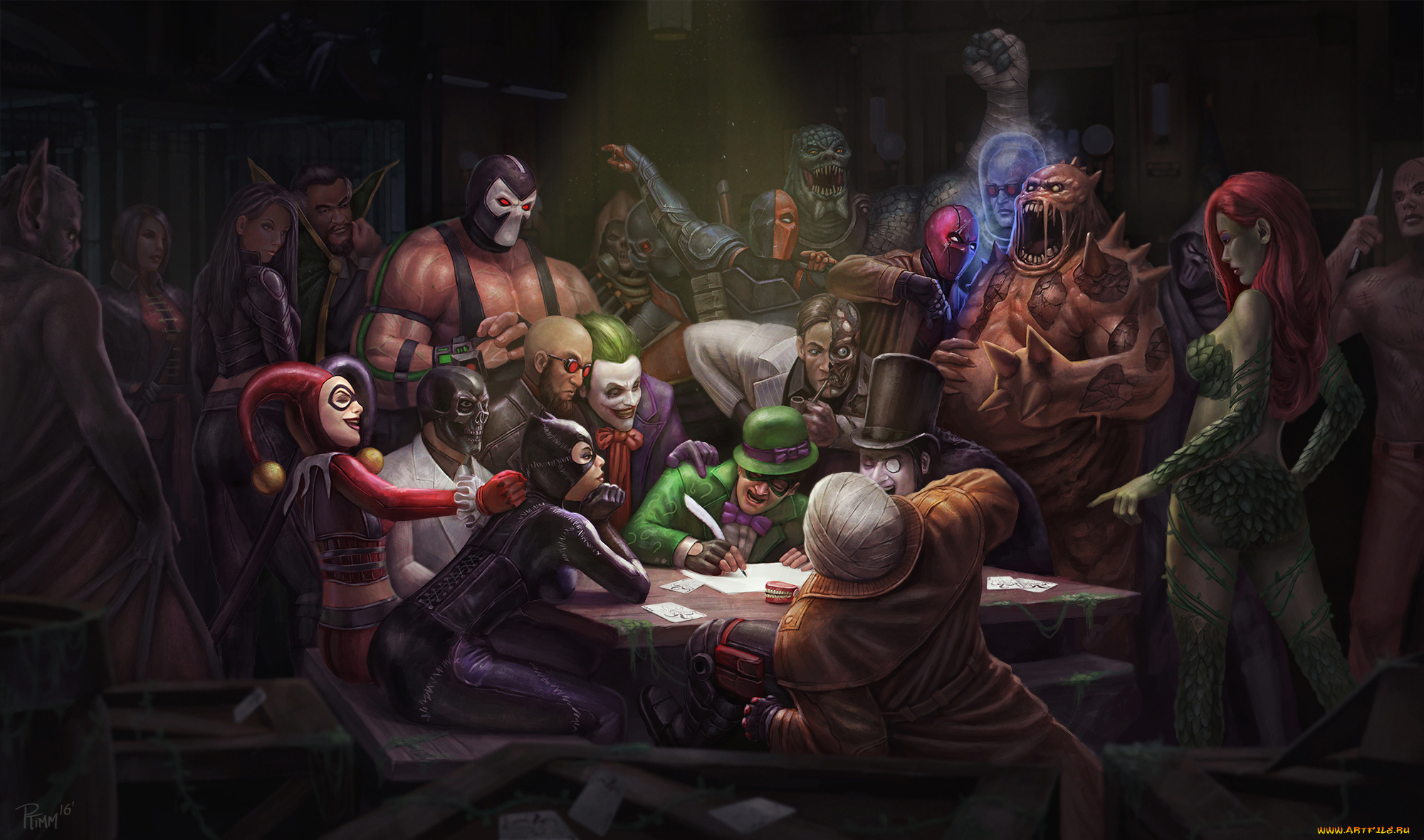 рисованное, комиксы, бэйн, бэтмен, Черная, маска, catwoman, clayface, dead, death, stroke, harley, quinn, хьюго, стрэндж, hush, joker, убийца, крок, manbat, г-н, фриз, пингвин, фантазм, Ядовитый, плющ, ра, аль, гул, red, hood