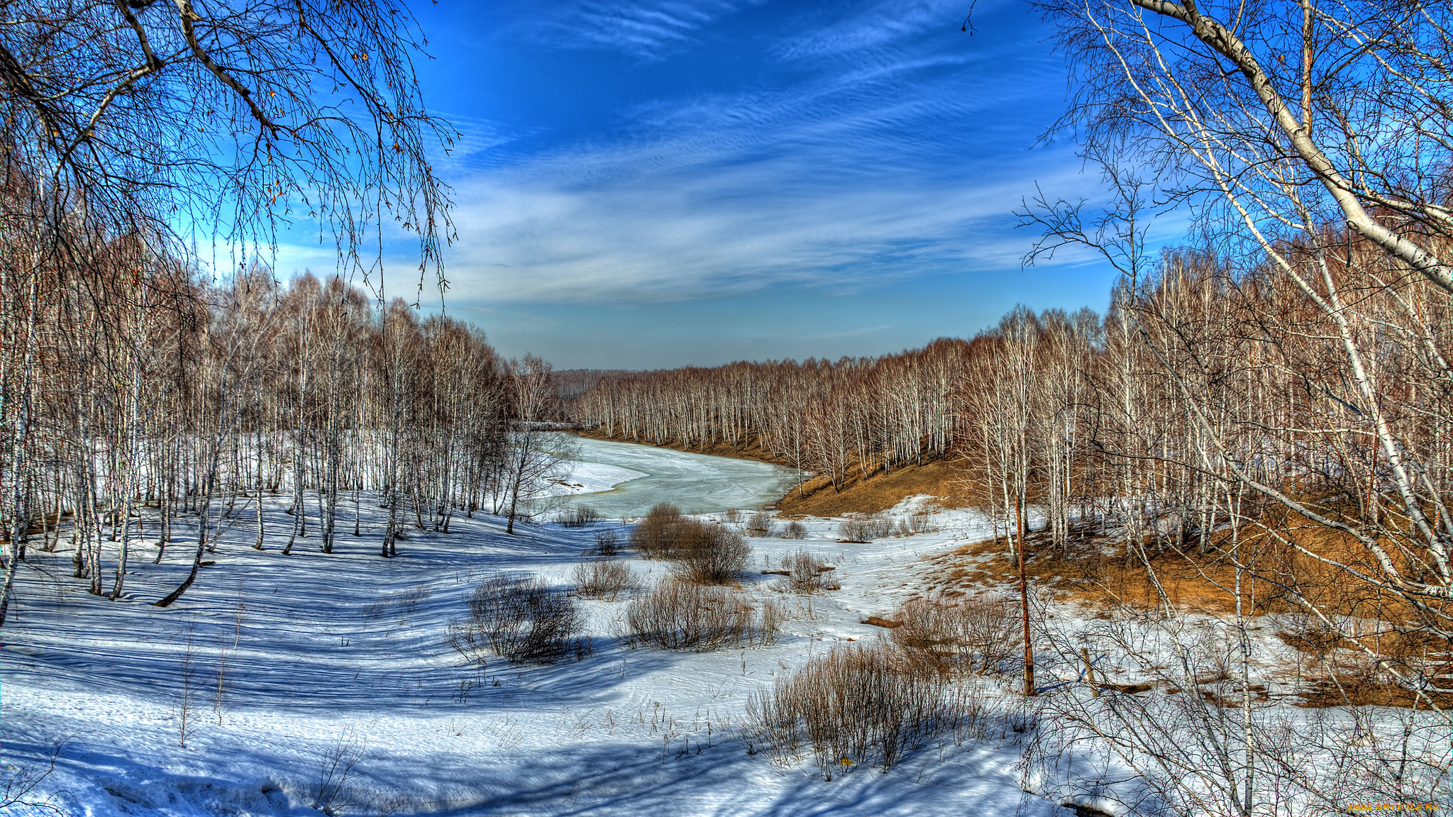 природа, зима, снег