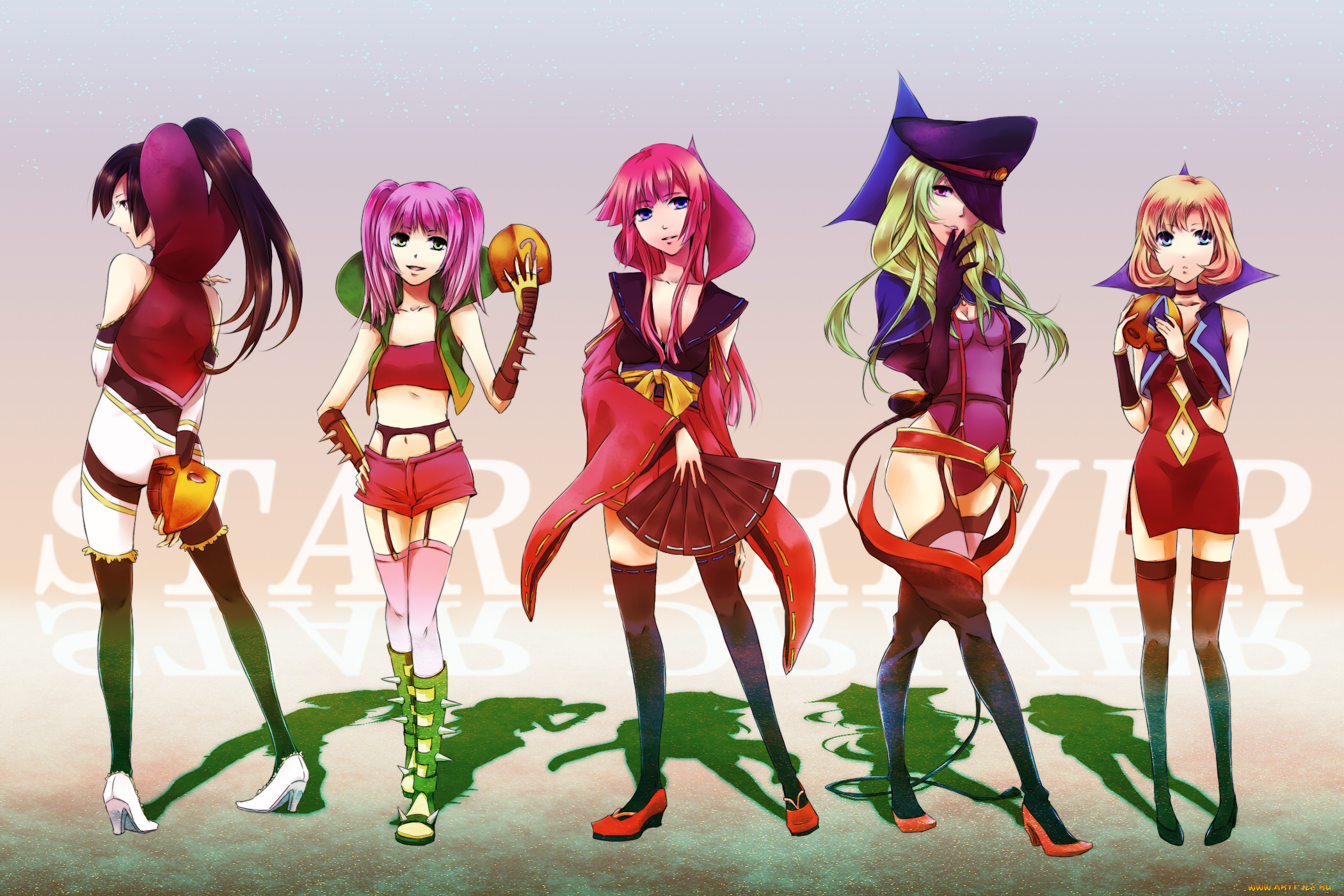 аниме, star, driver, девушки