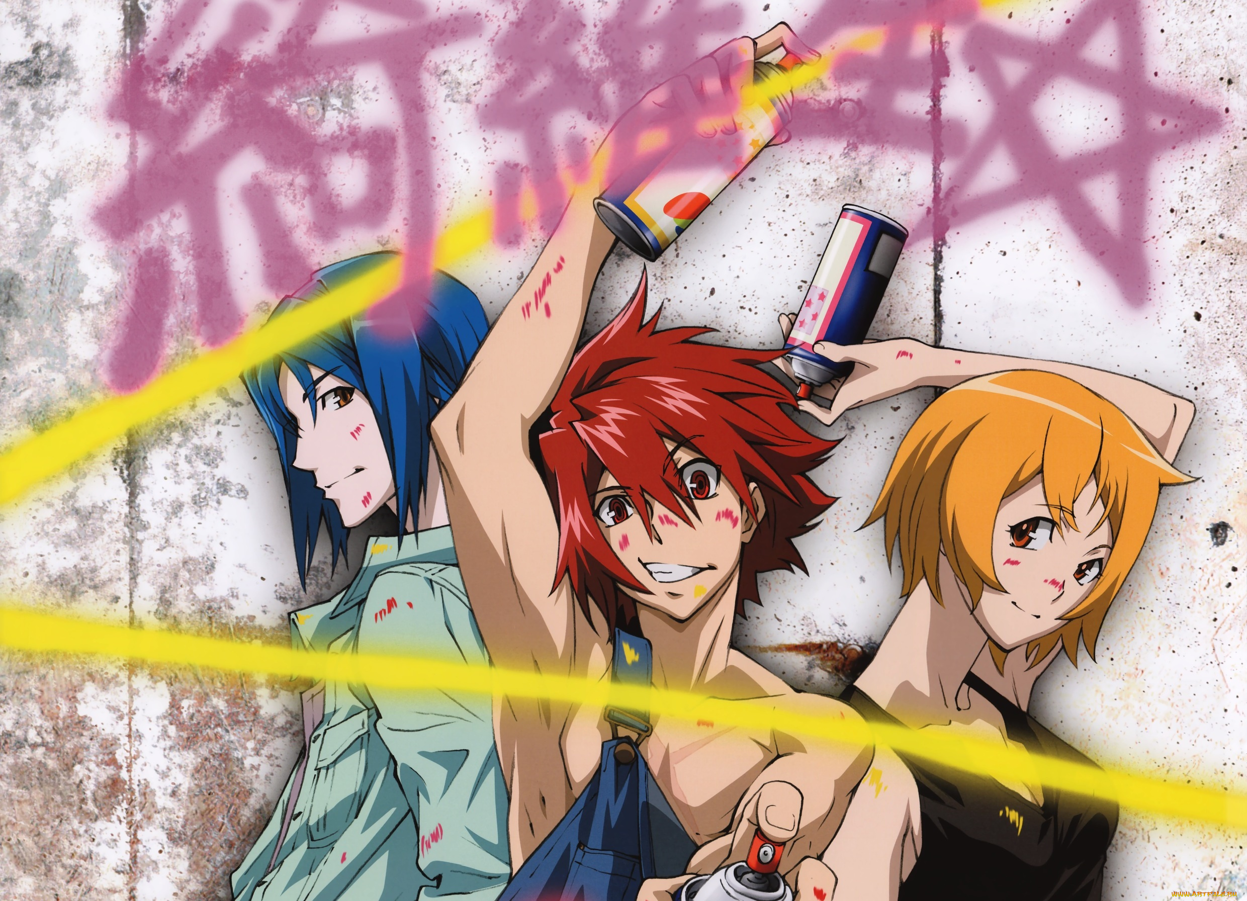 аниме, star, driver, парни, девука