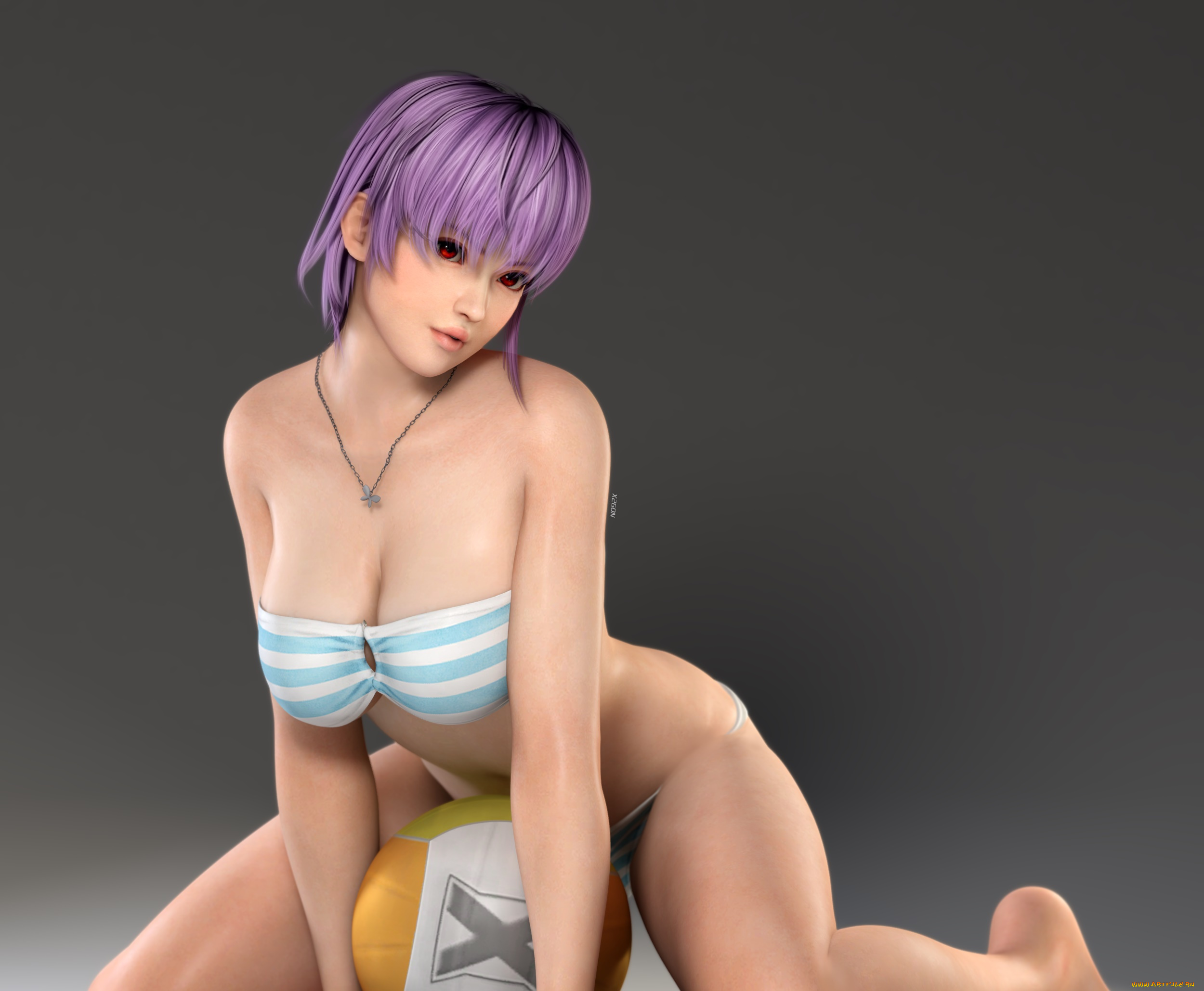 3д, графика, аниме, , anime, девушка, фон, взгляд