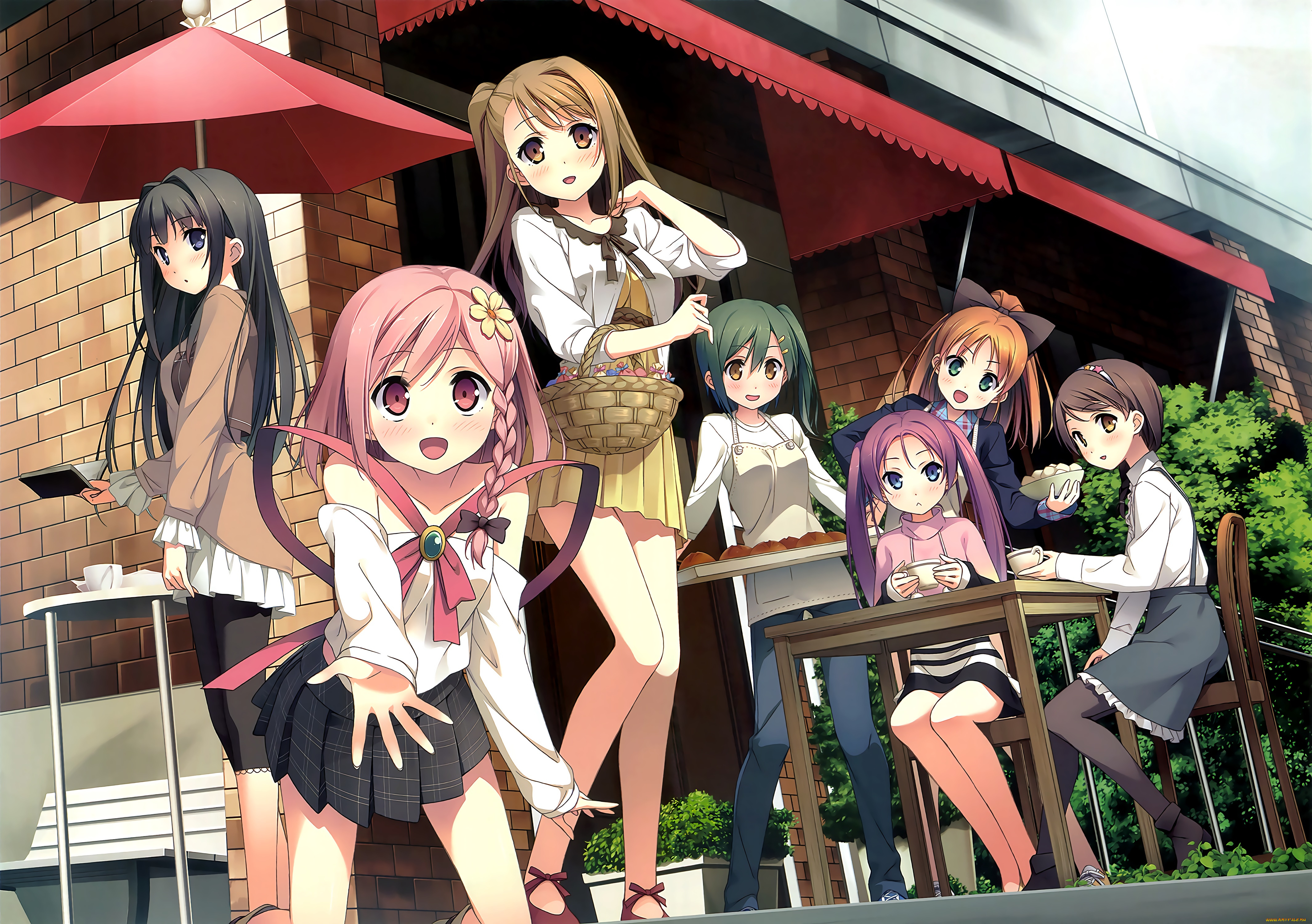 your, diary, аниме, kantoku, , artbook, девушки, взгляд, фон