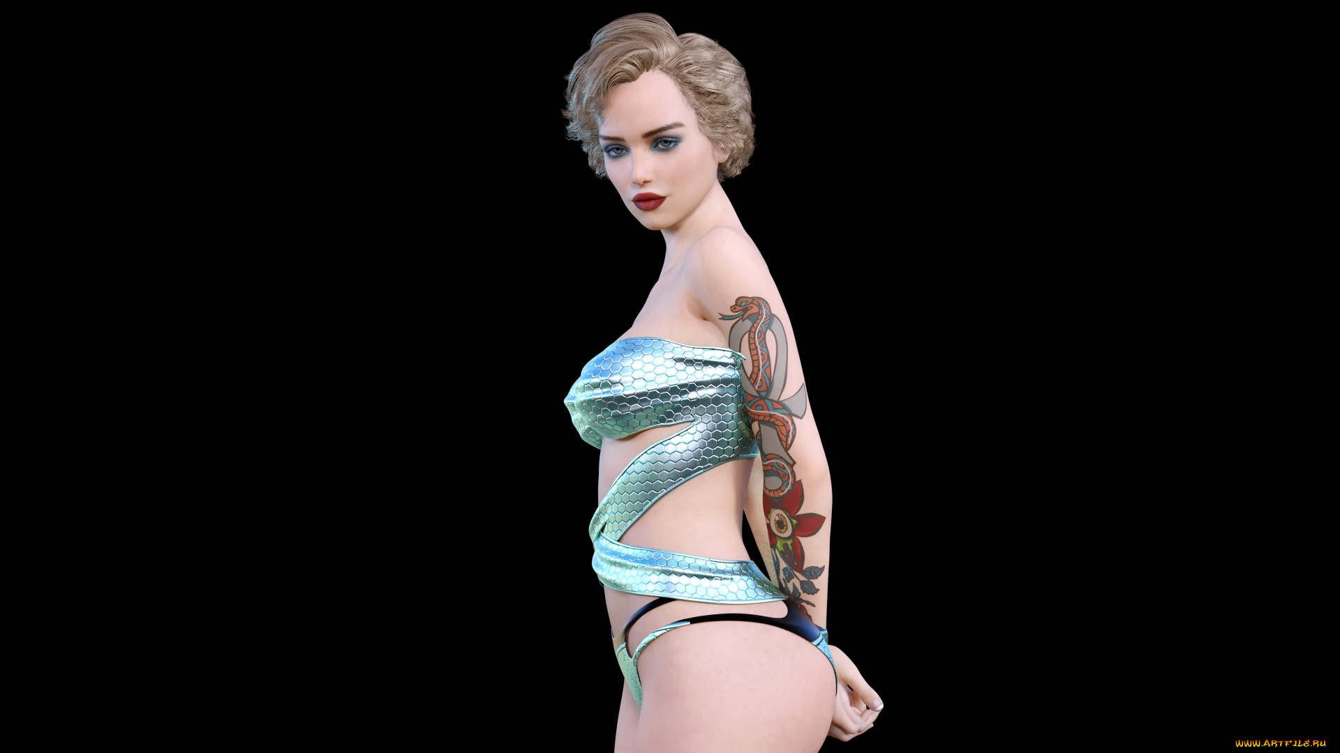 3д, графика, люди, , people, девушка, взгляд, фон