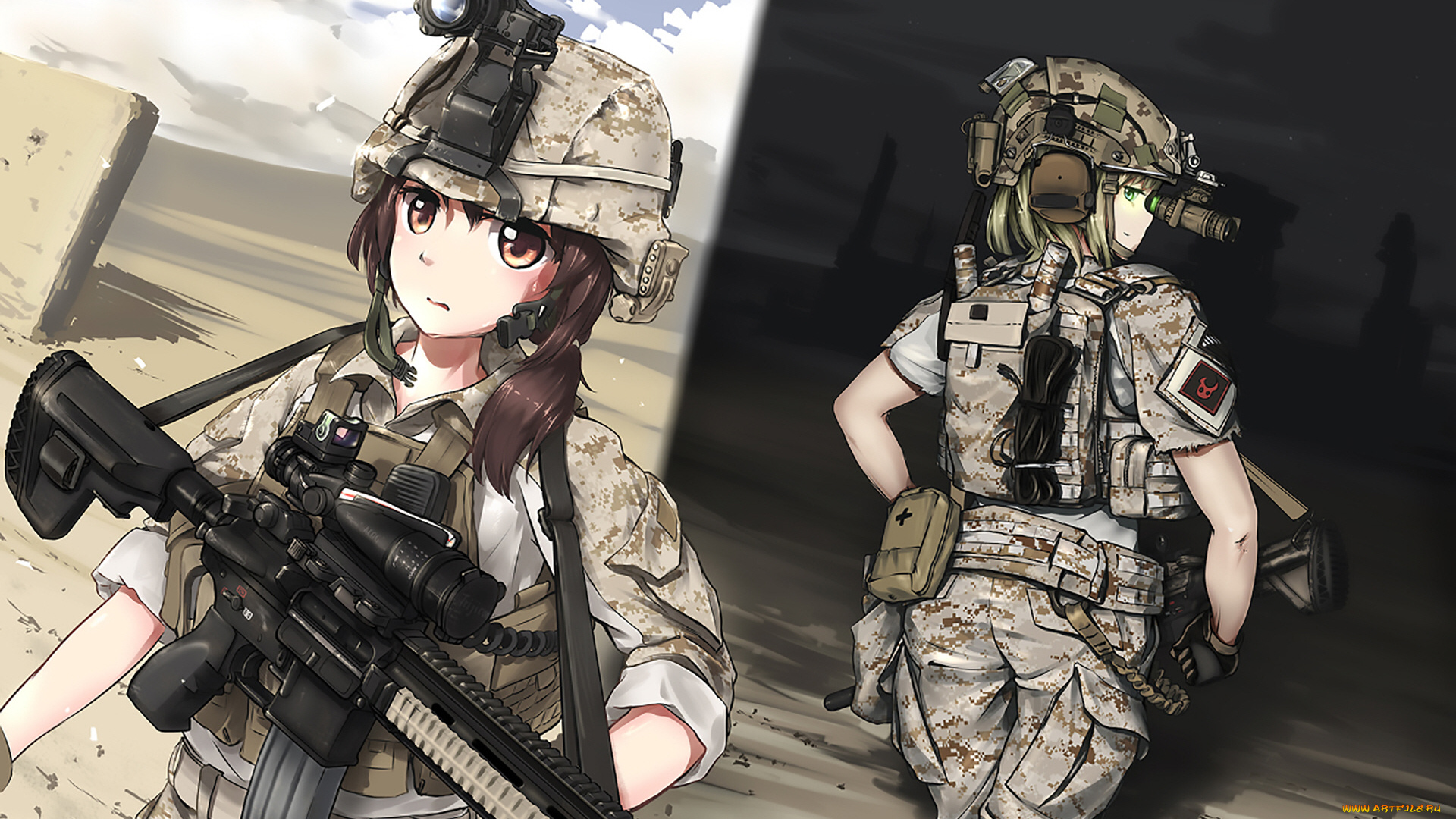 аниме, оружие, , техника, , технологии, девушки