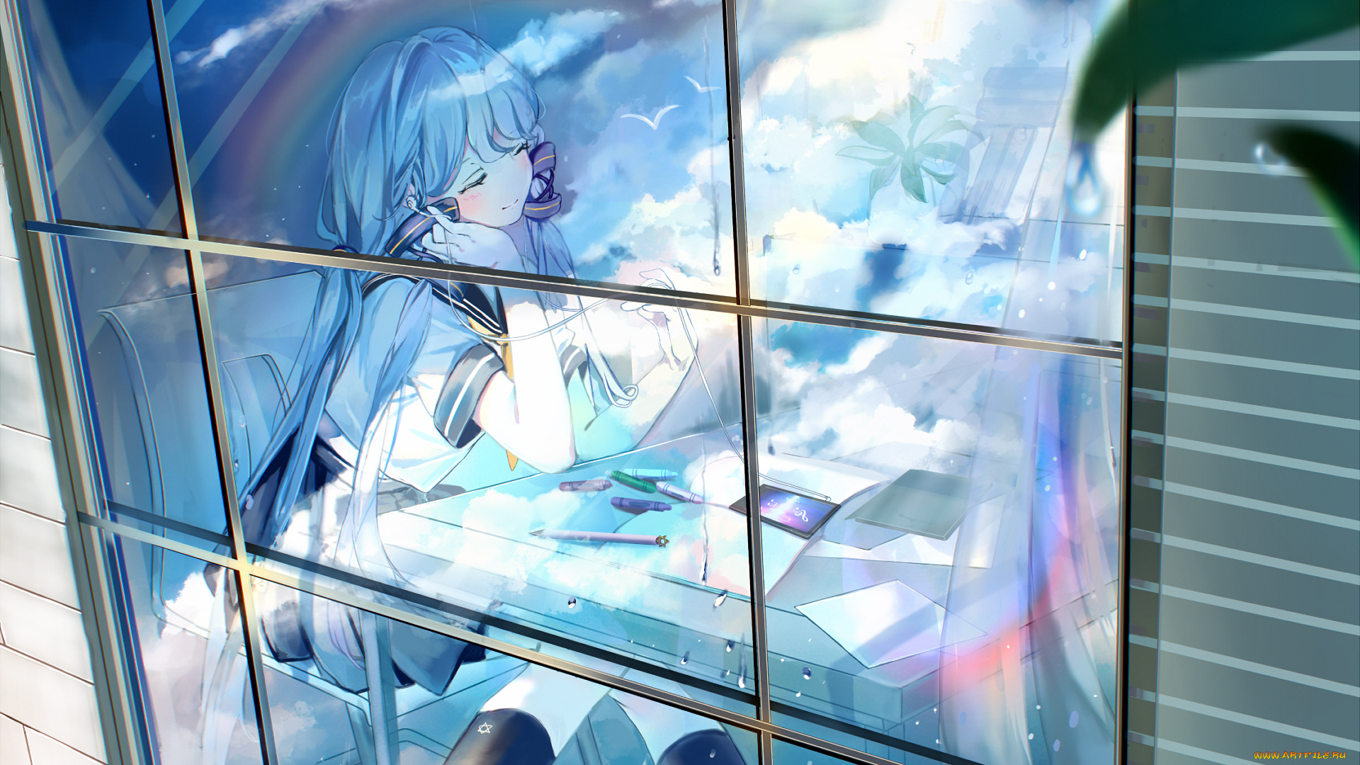 аниме, vocaloid, девушка