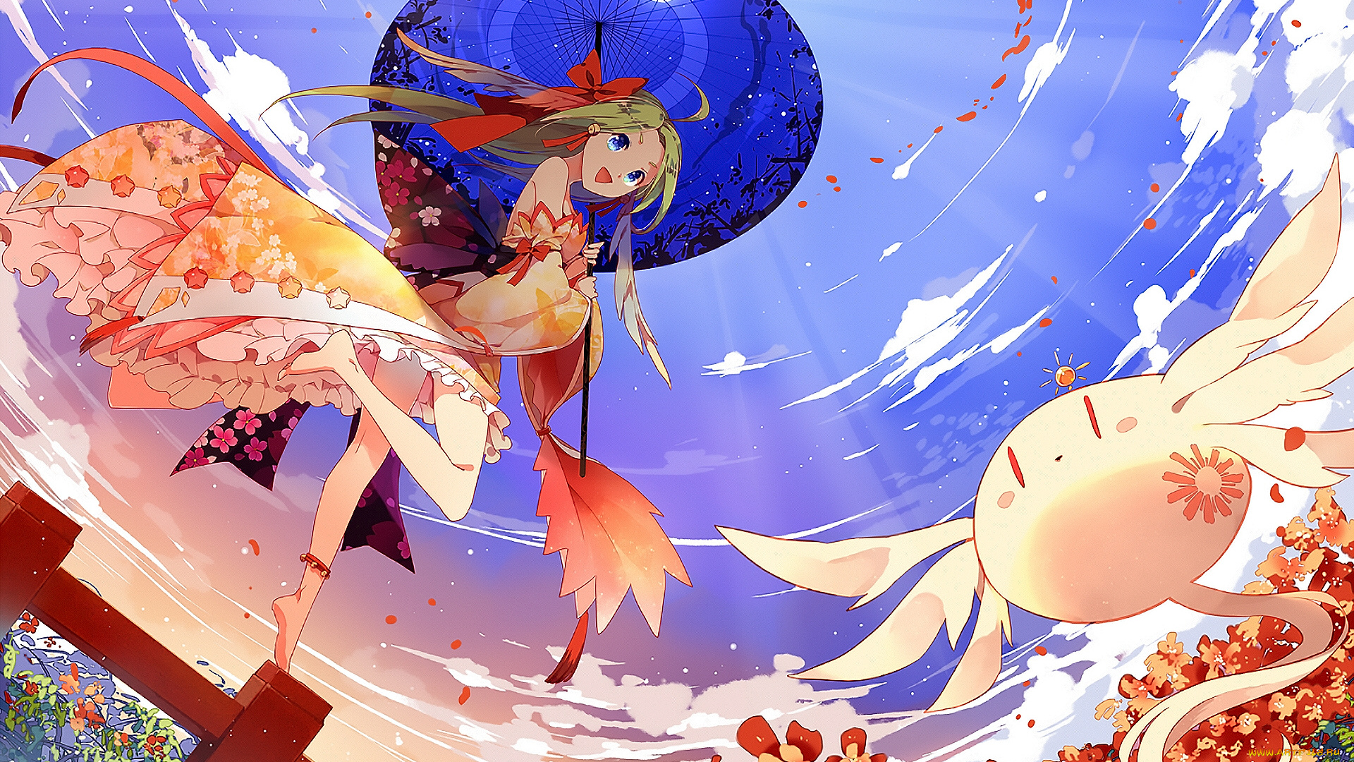 аниме, животные, , существа, девушка