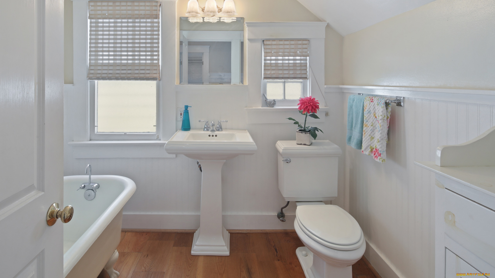 интерьер, ванная, и, туалетная, комнаты, дизайн, стиль, ванная, уют