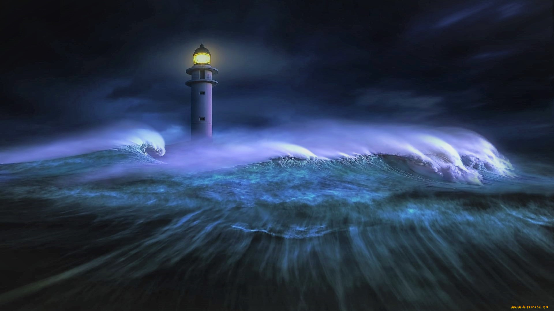 природа, маяки, маяк, море, волны