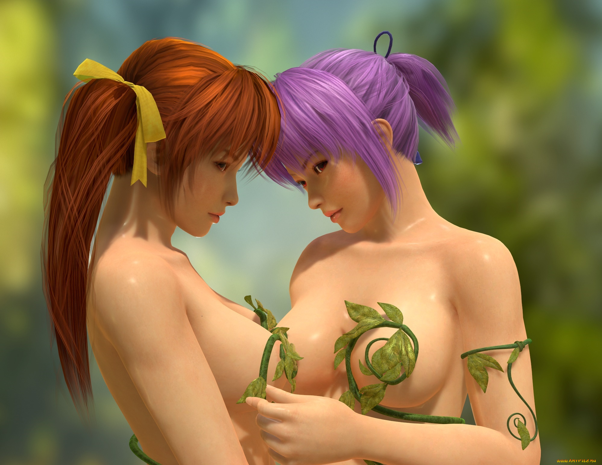 3д, графика, фантазия, , fantasy, фон, взгляд, девушки