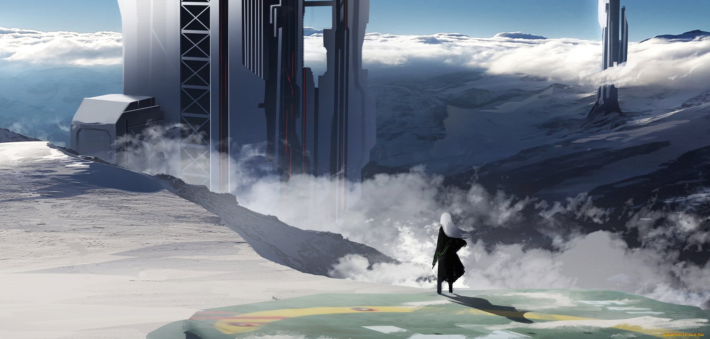 аниме, город, , улицы, , здания, девушка