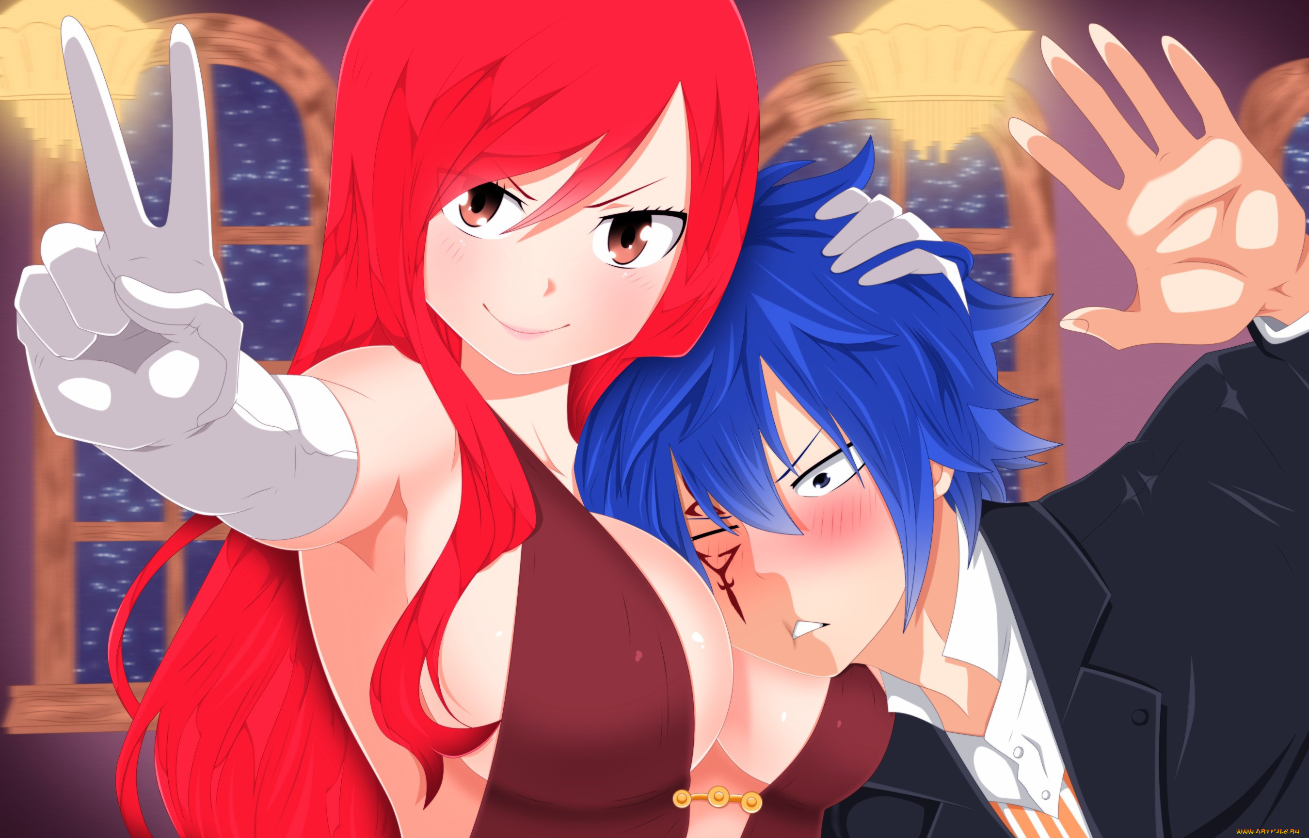 аниме, fairy, tail, jellal, by, parokas, matsuri, mahou, erza, asiatic, oppai, gerald, oriental, fairy, tail, japanese, manga, asian, blush, anime