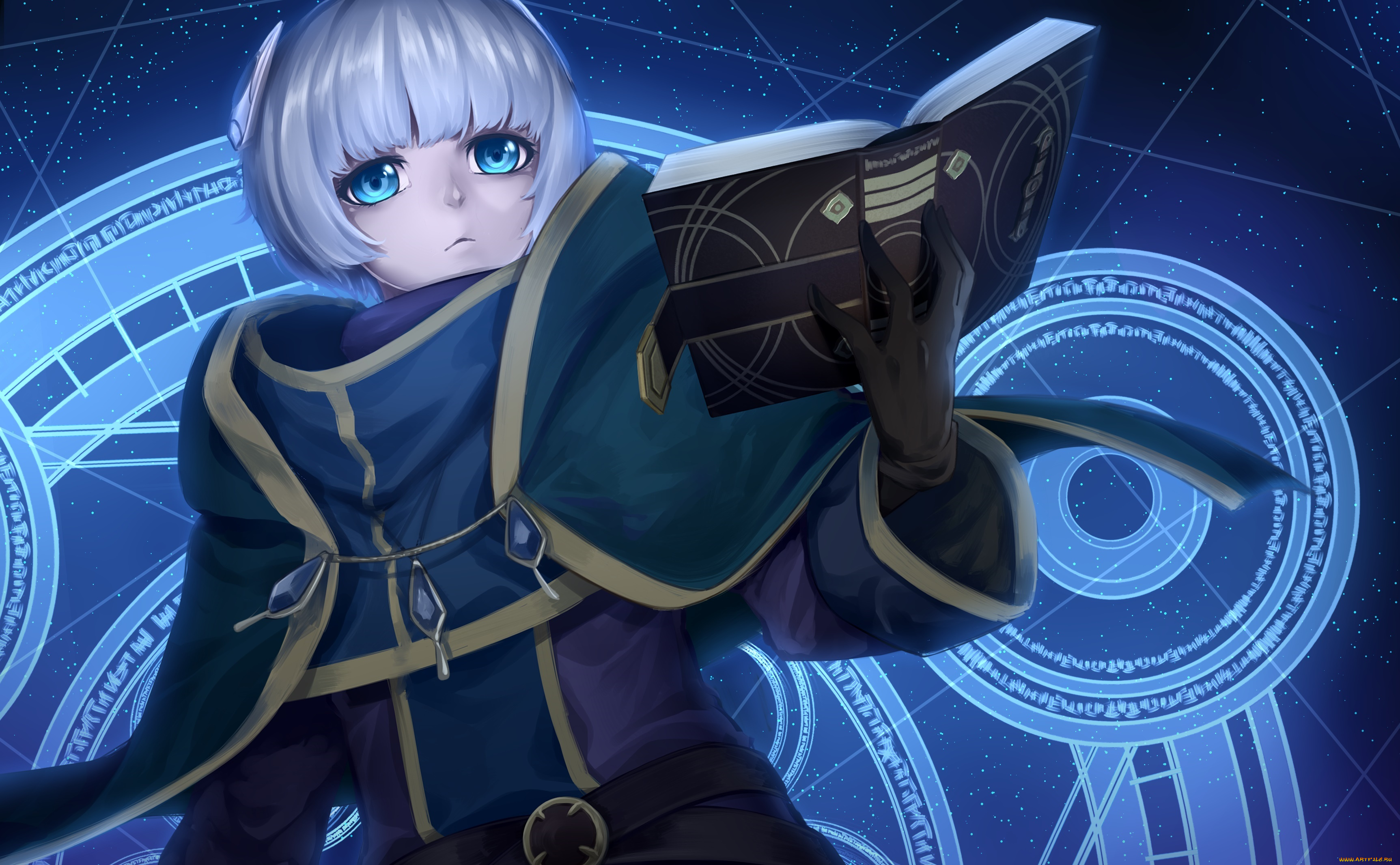 аниме, re, , creators, девушка, взгляд, фон