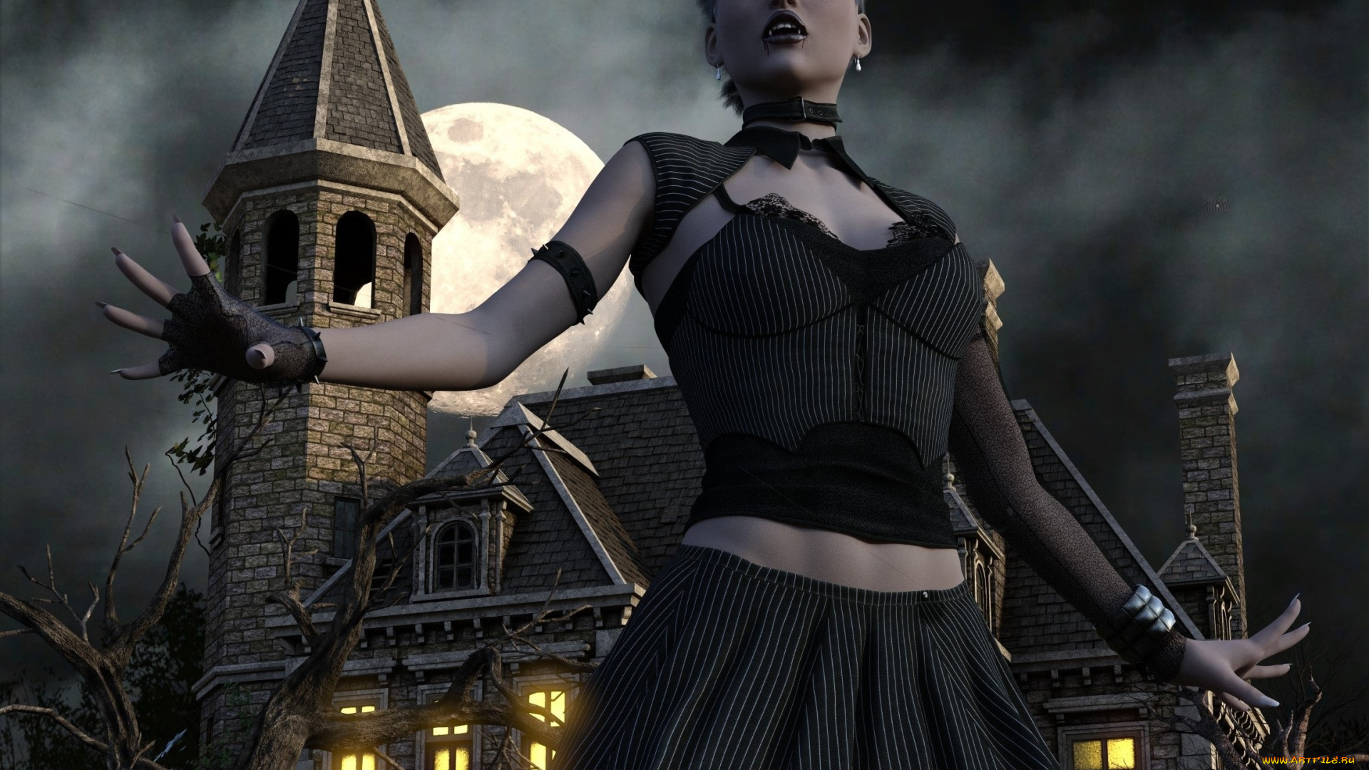 3д, графика, существа, , creatures, девушка, взгляд, фон