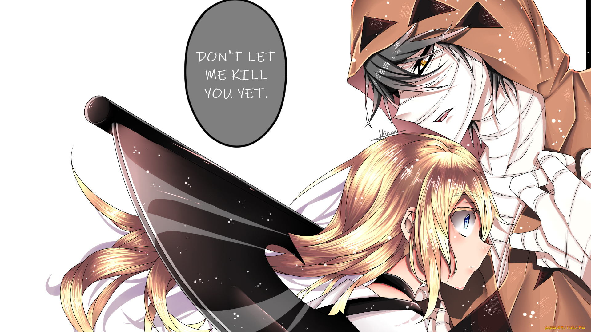 аниме, satsuriku, no, tenshi, satsuriku, no, tenshi, ангел, кровопролития, парень, девушка