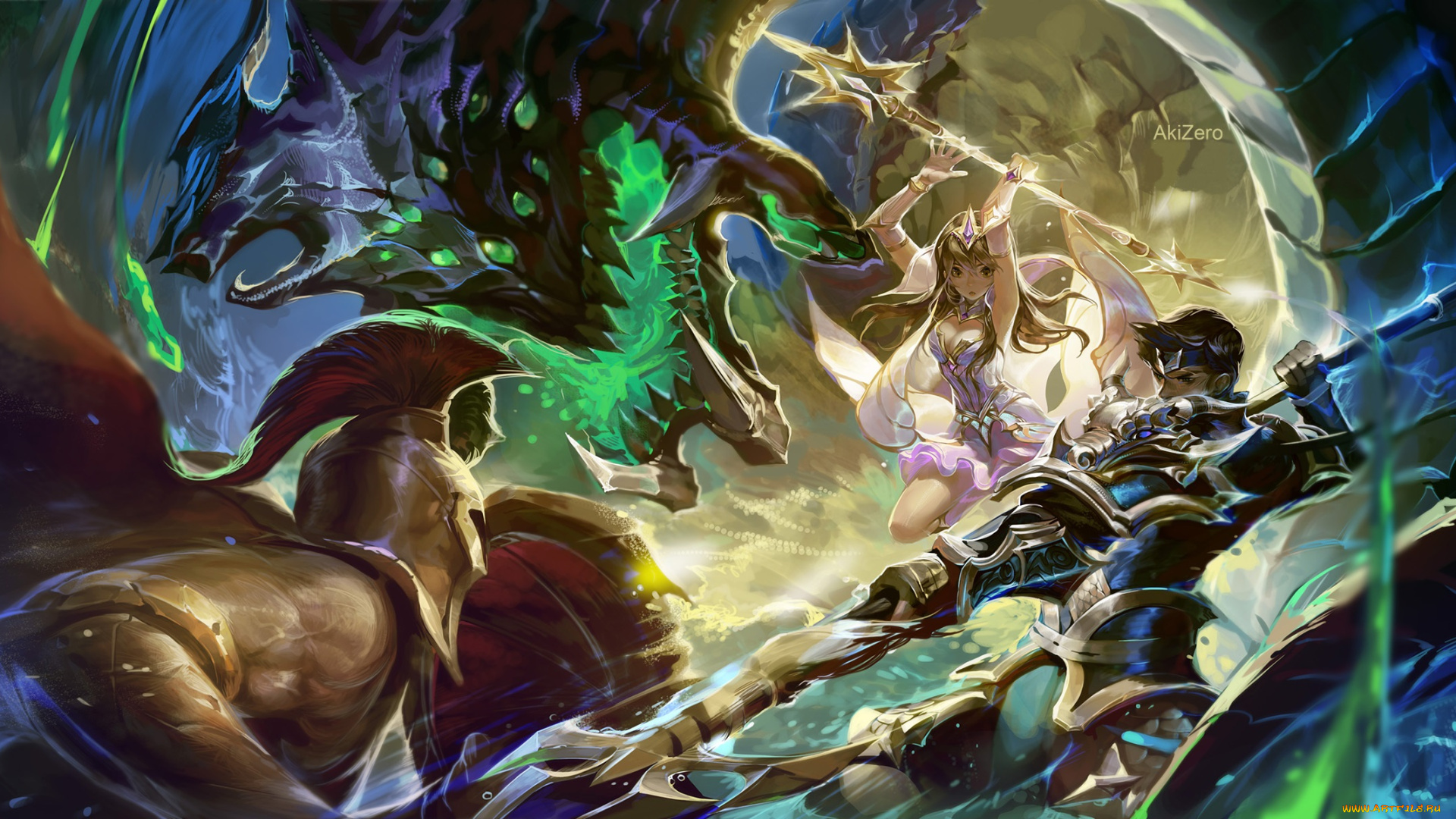 аниме, животные, , существа, сражение