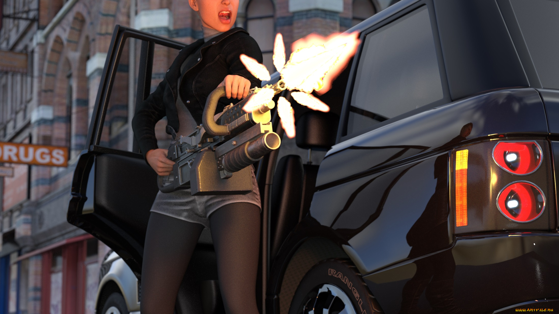 she, wolf, 3д, графика, фантазия, , fantasy, фон, взгляд, девушка