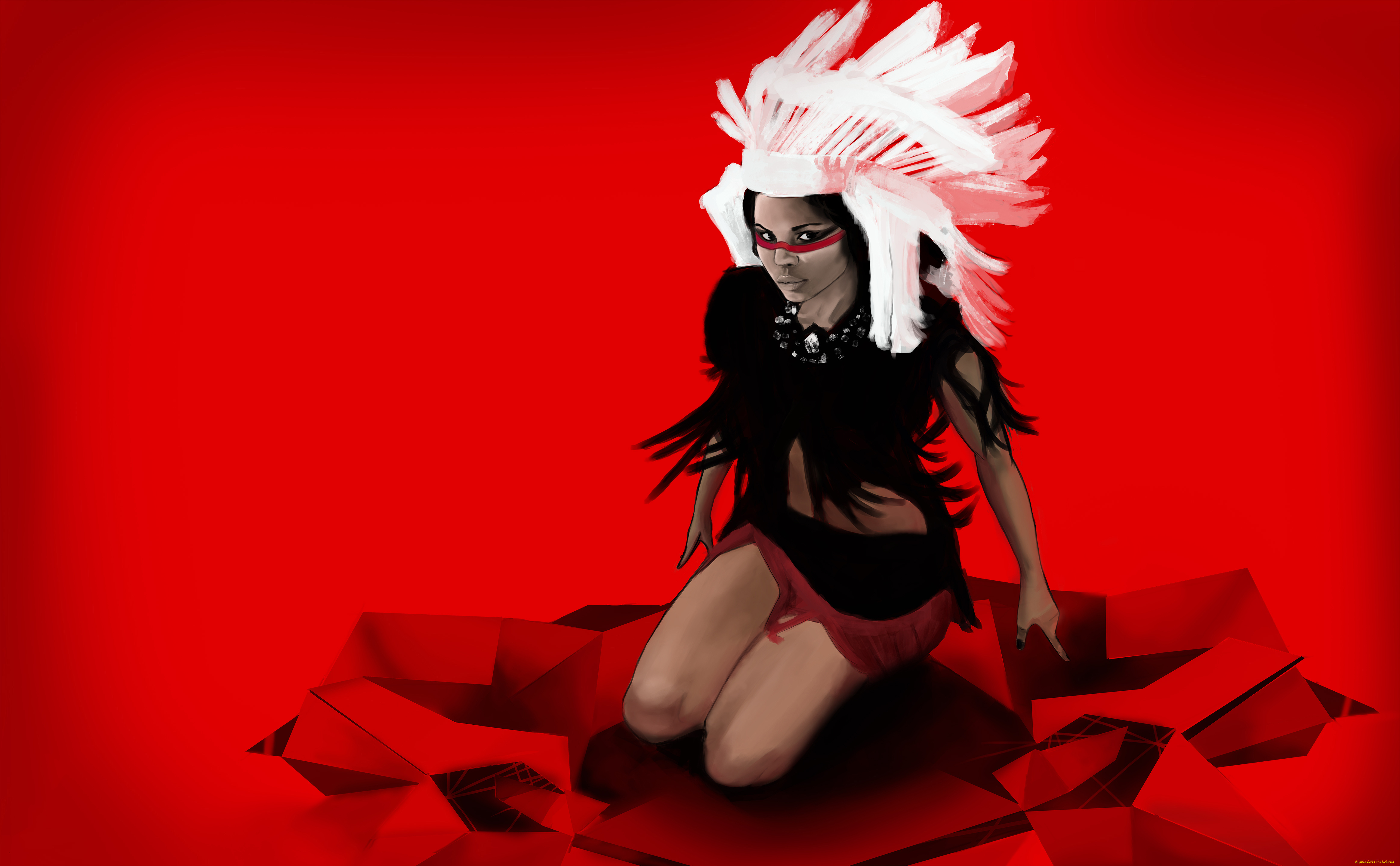 рисованное, люди, девушка, фон, взгляд