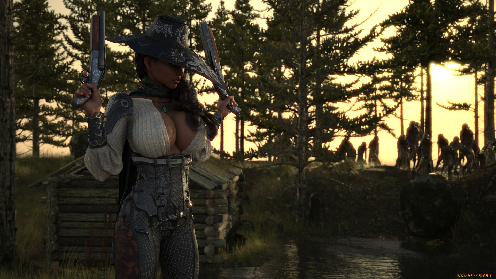 3д, графика, фантазия, , fantasy, фон, взгляд, девушка