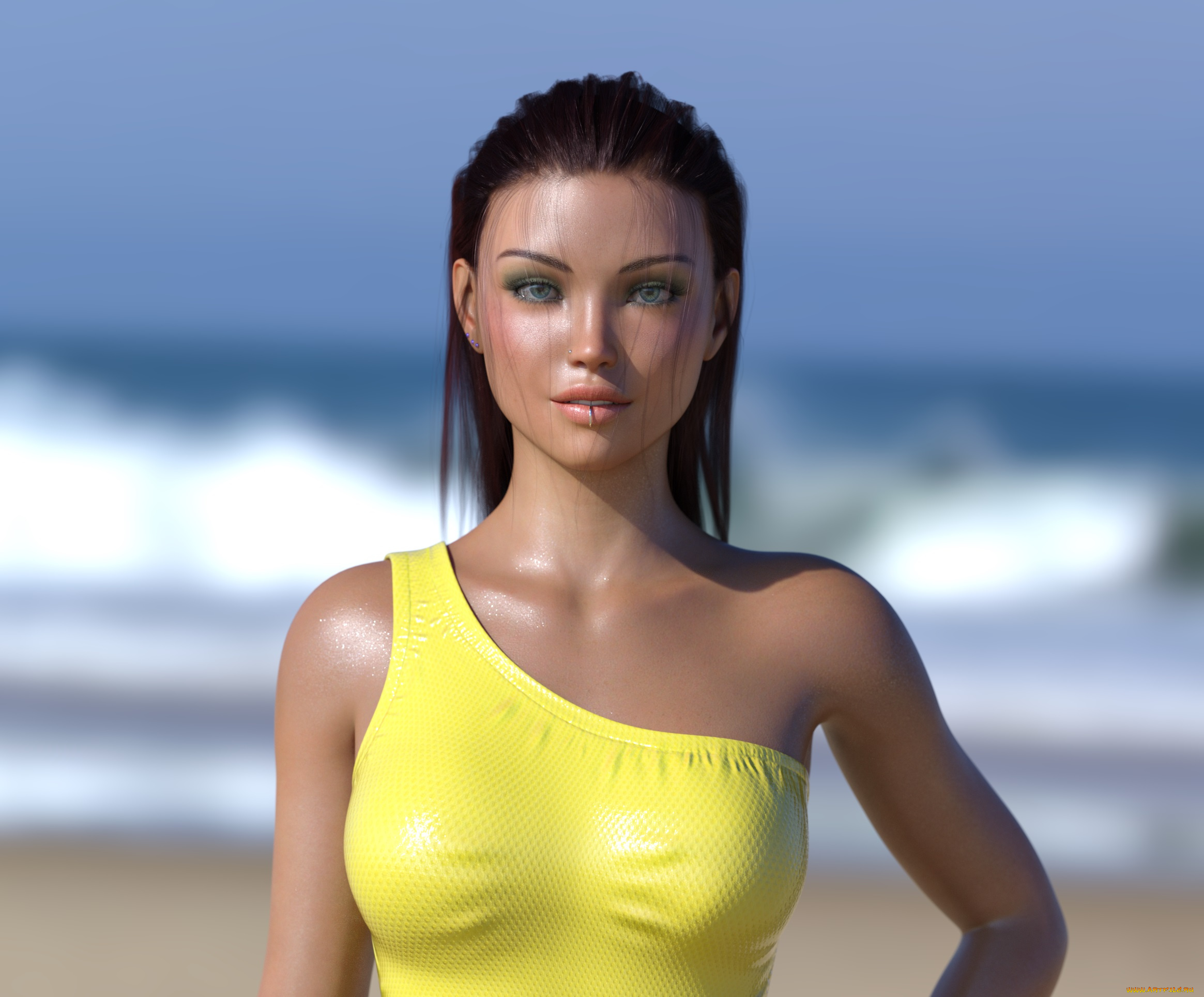 3д, графика, люди, , people, девушка, фон, взгляд