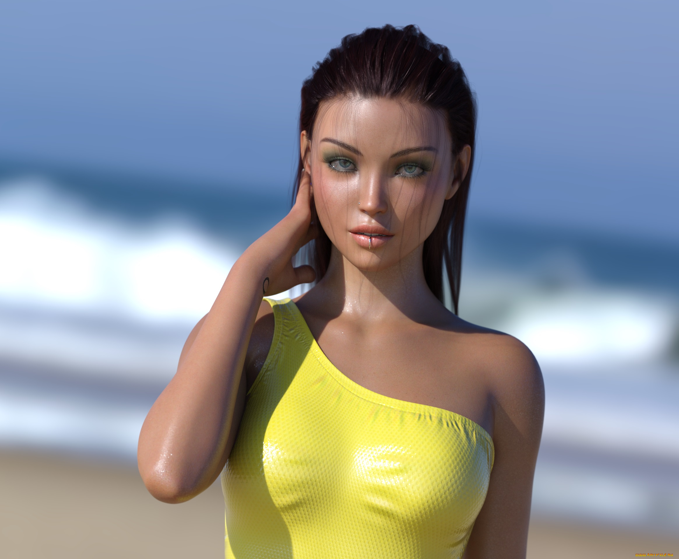 3д, графика, люди, , people, фон, взгляд, девушка