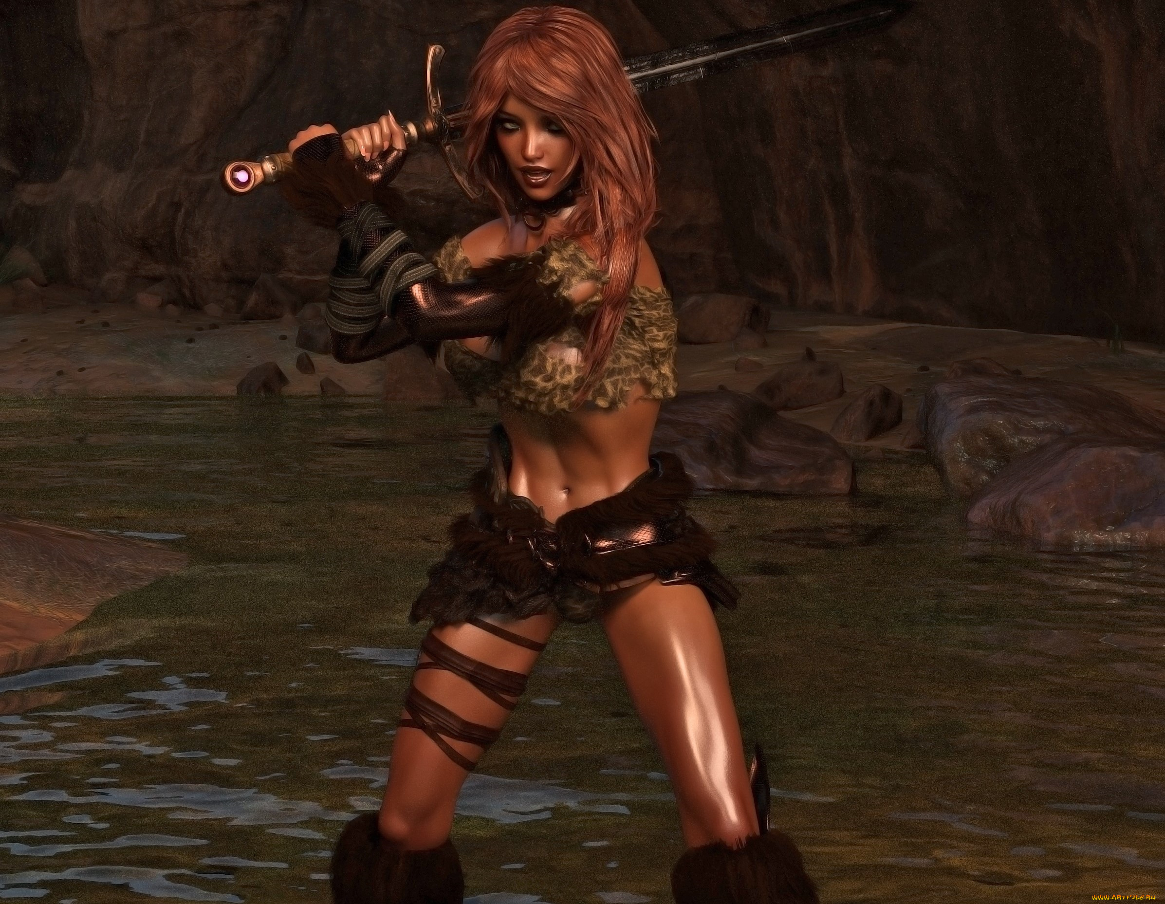 3д, графика, фантазия, , fantasy, фон, взгляд, девушка