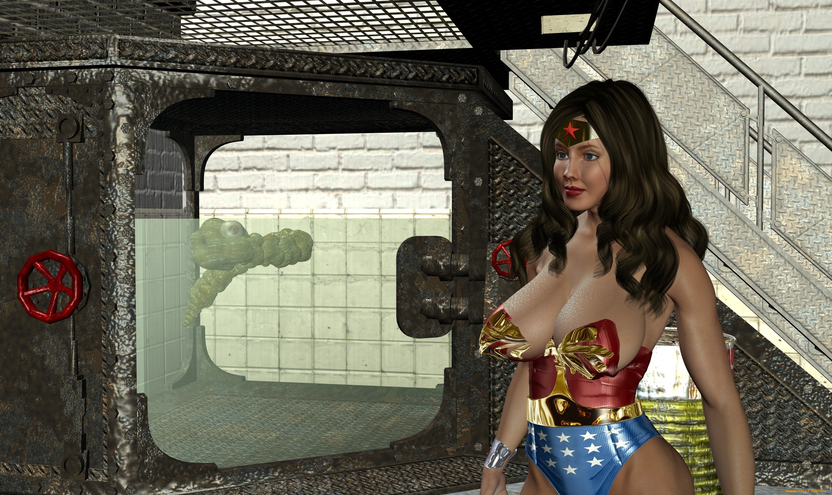 3д, графика, фантазия, , fantasy, фон, взгляд, девушка