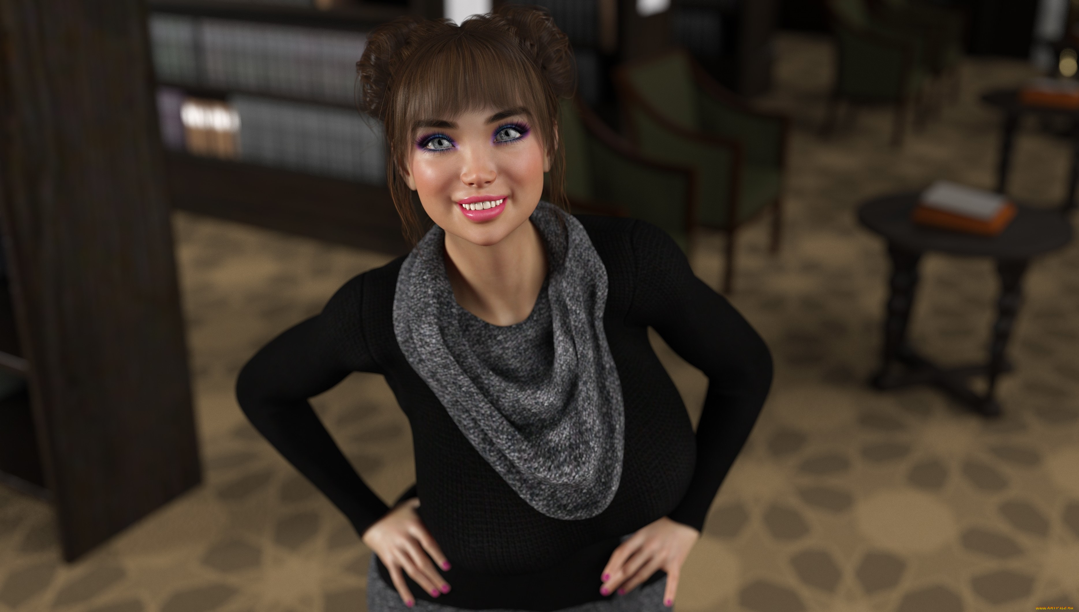 3д, графика, люди, , people, девушка, взгляд, фон