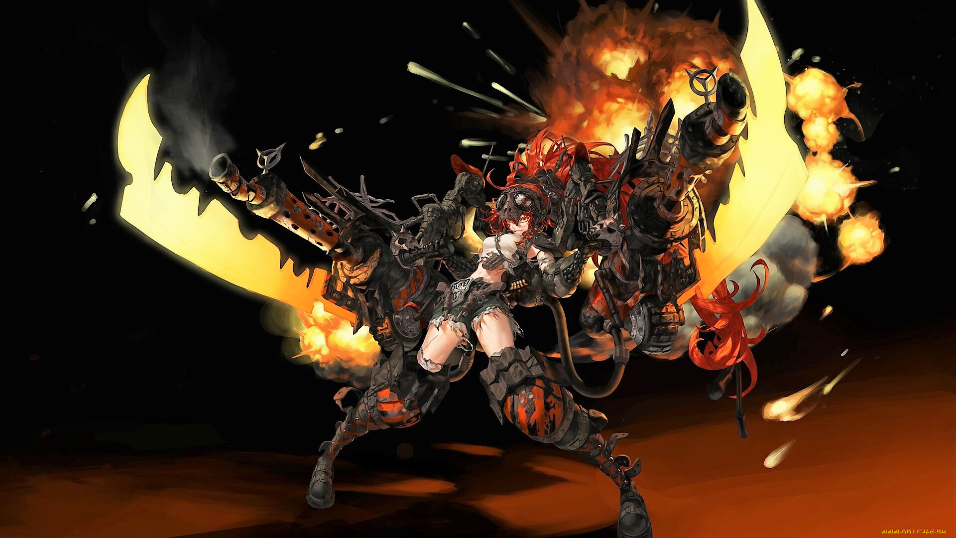 аниме, оружие, , техника, , технологии, девушка