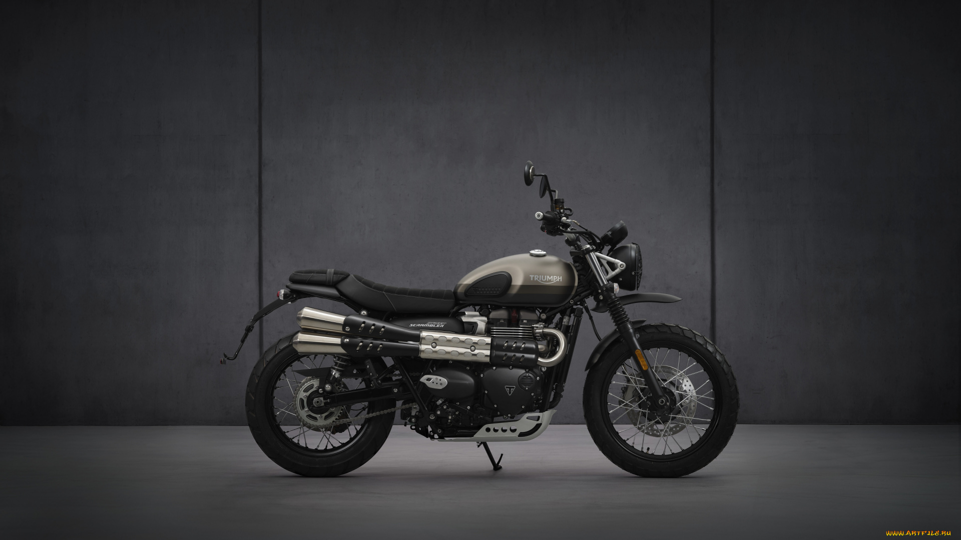 мотоциклы, triumph, street, scrambler, 2021, вид, сбоку, новый, британские