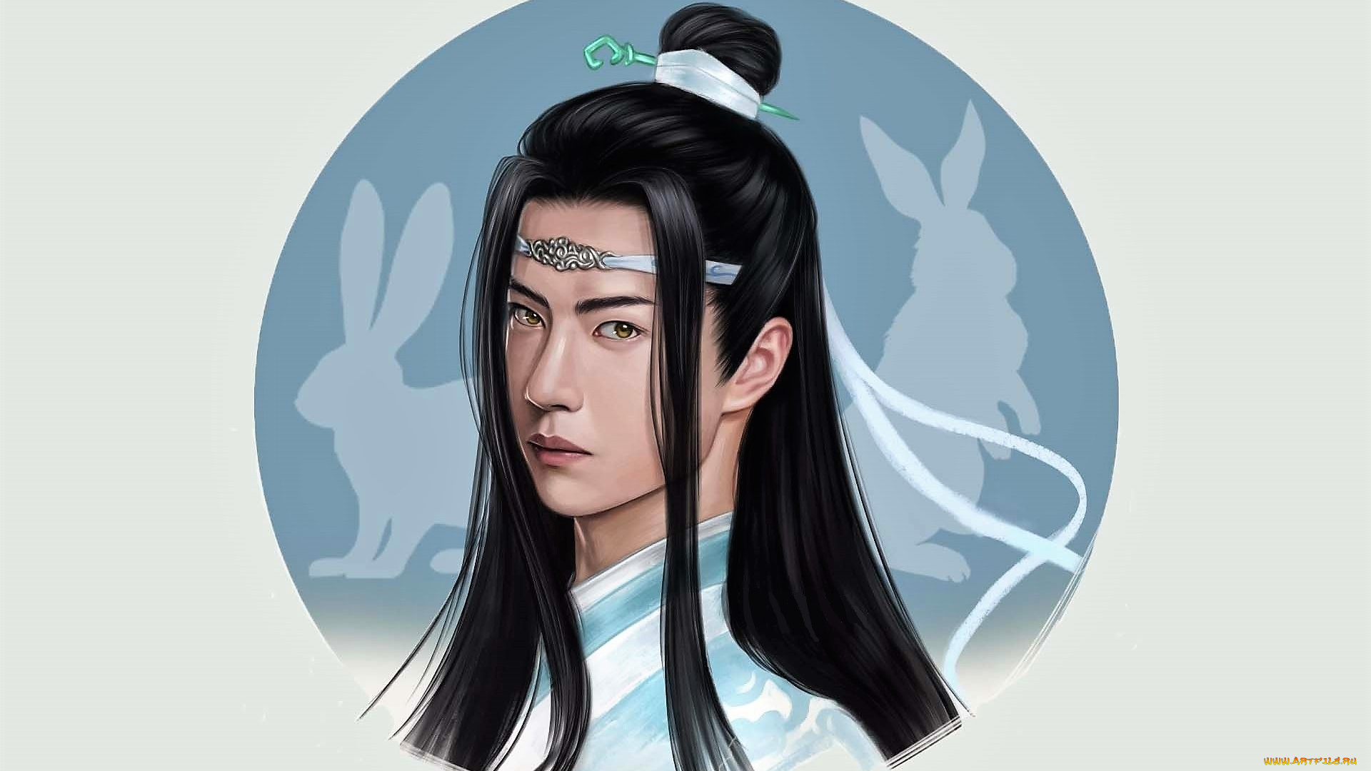 рисованное, кино, , мультфильмы, лань, ванцзи, лицо, кролики