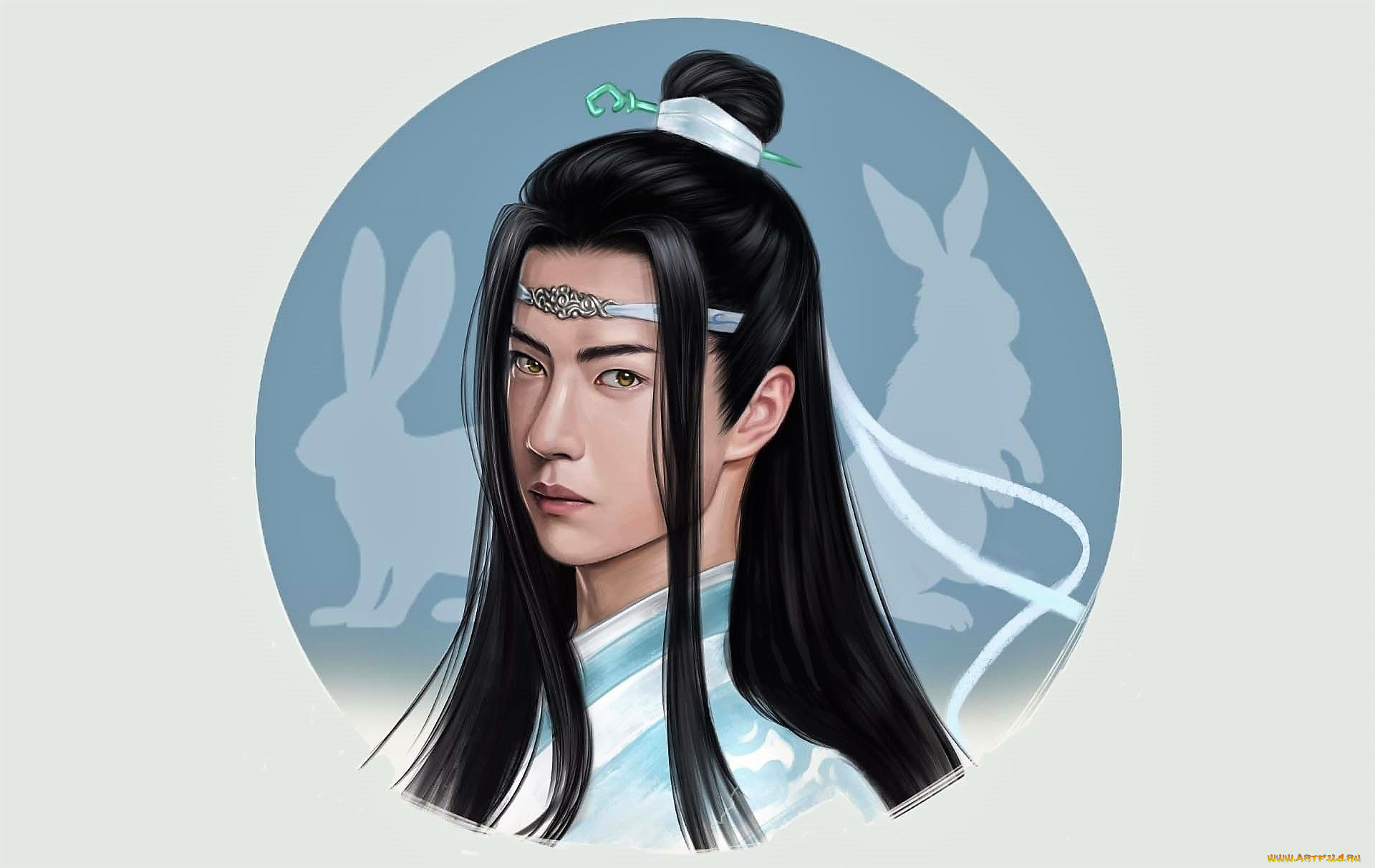 рисованное, кино, , мультфильмы, лань, ванцзи, лицо, кролики