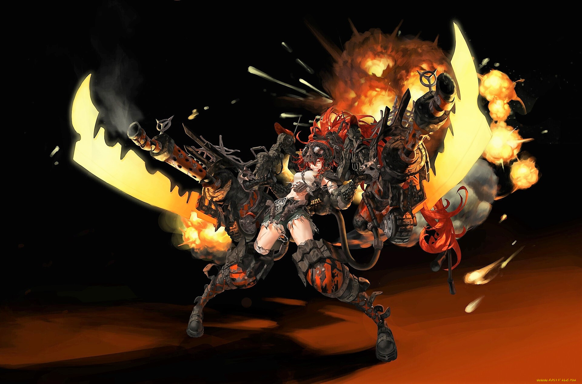 аниме, оружие, , техника, , технологии, девушка