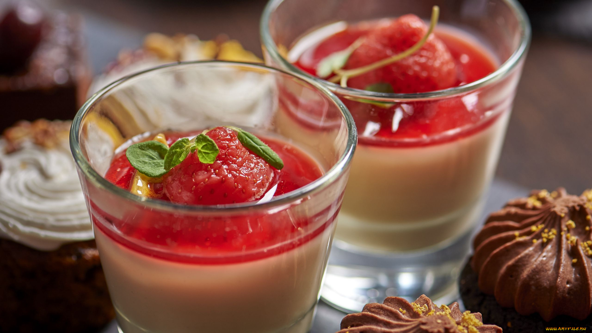 еда, мороженое, , десерты, желе, десерт, клубника