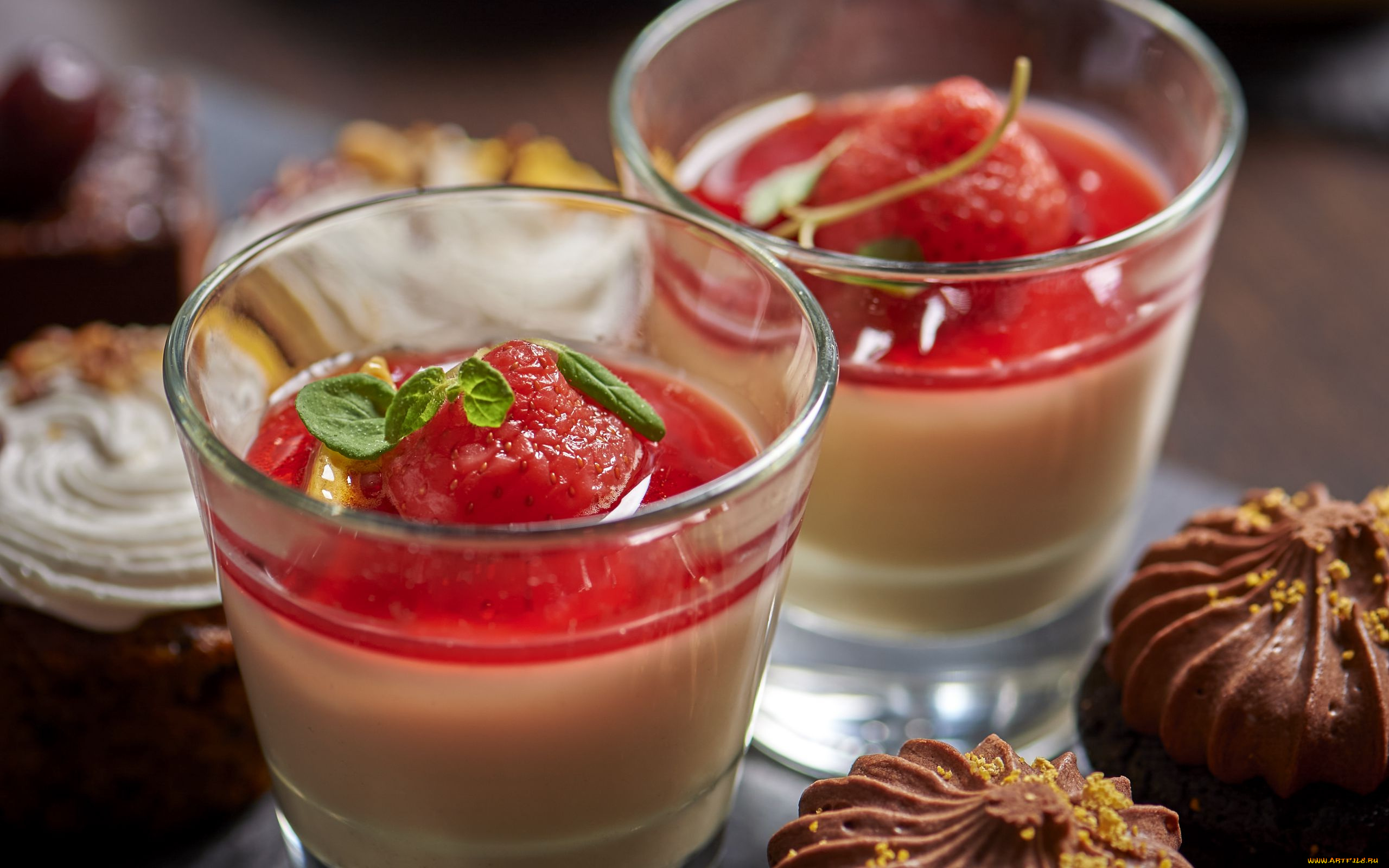 еда, мороженое, , десерты, желе, десерт, клубника