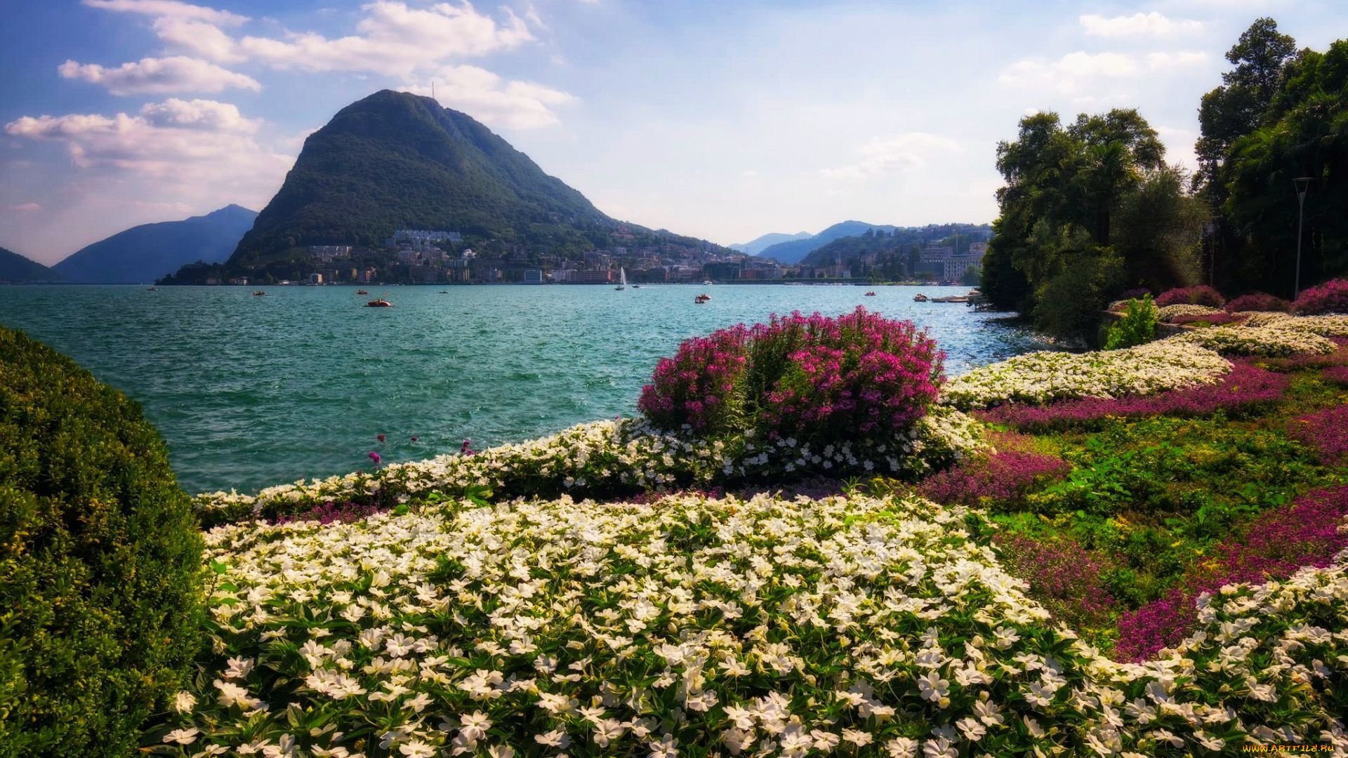 lugano, lake, switzerland, природа, реки, озера, lugano, lake