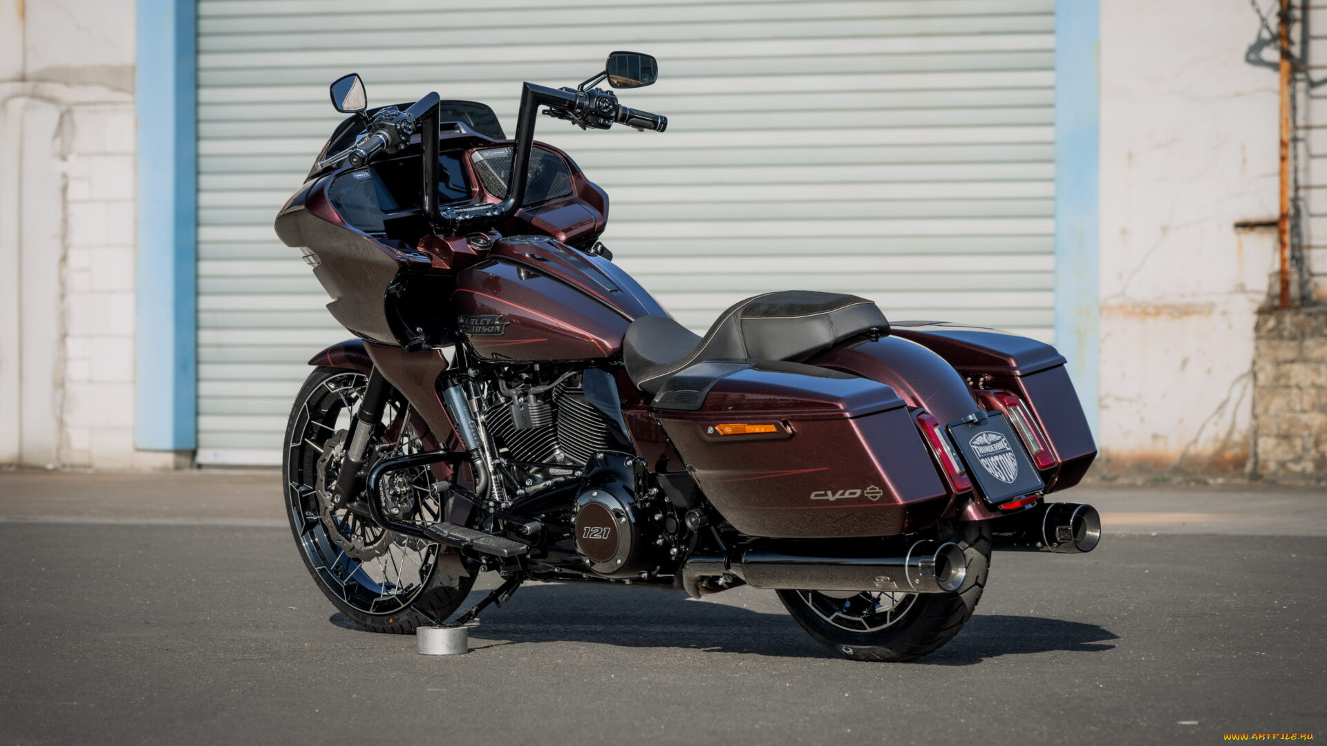 мотоциклы, harley-davidson, cvo, road, glide, customized, custombike, red, bullet